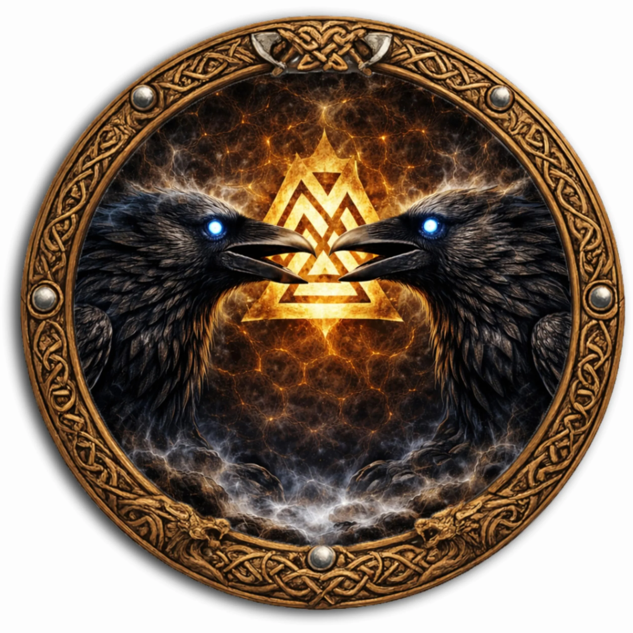 Viking Tableau mural rond Ø 30 cm Corbeaux Valknut Mythologie nordique DARO Design