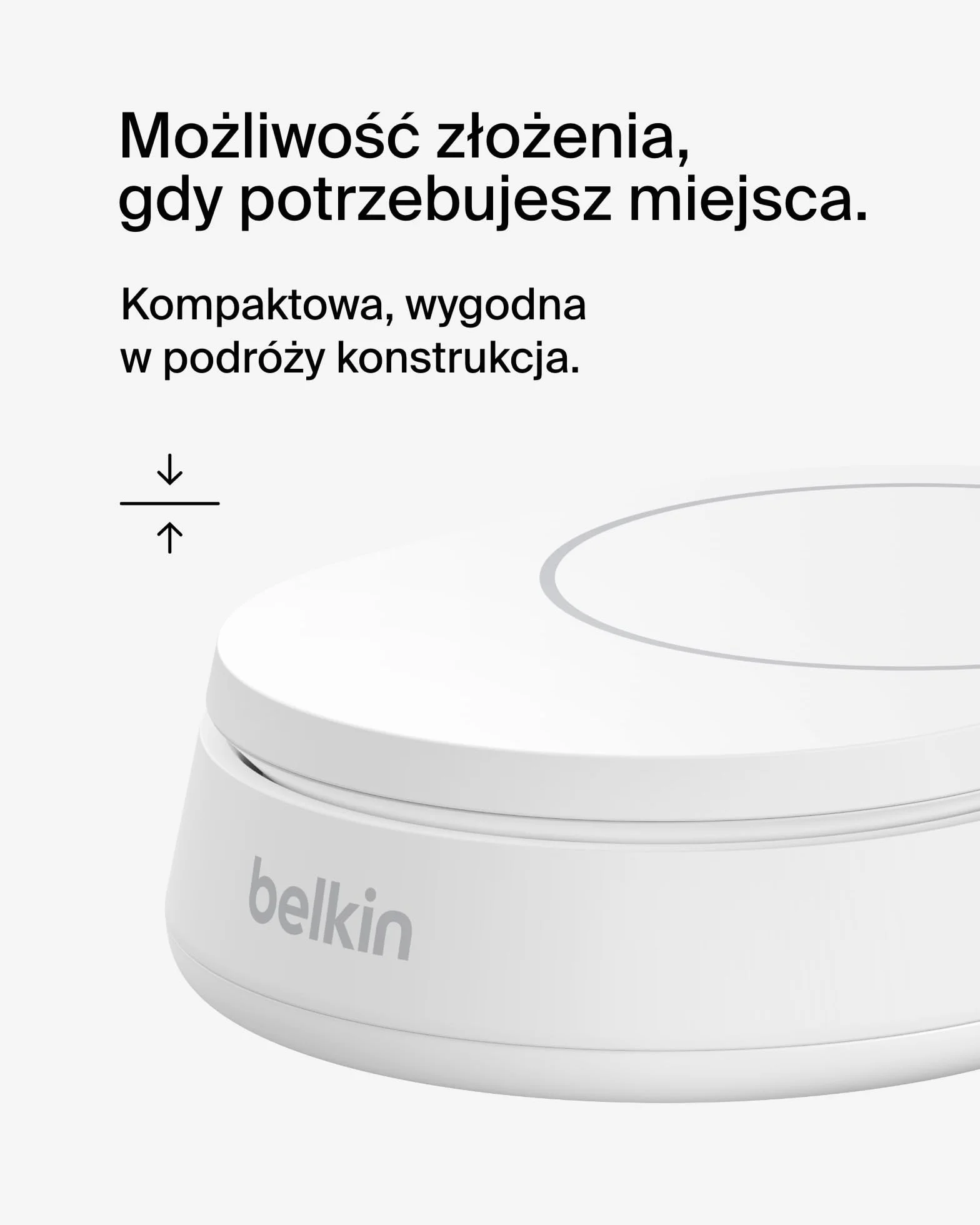 Belkin BoostCharge Pro konwertowalna podstawka ładująca 15W, kompatybilna z MagSafe szybka bezprzewodowa ładowarka Qi2, ładowarka indukcyjna do iPhone 15, 14, AirPods, w zestawie zasilacz 20W - biała
