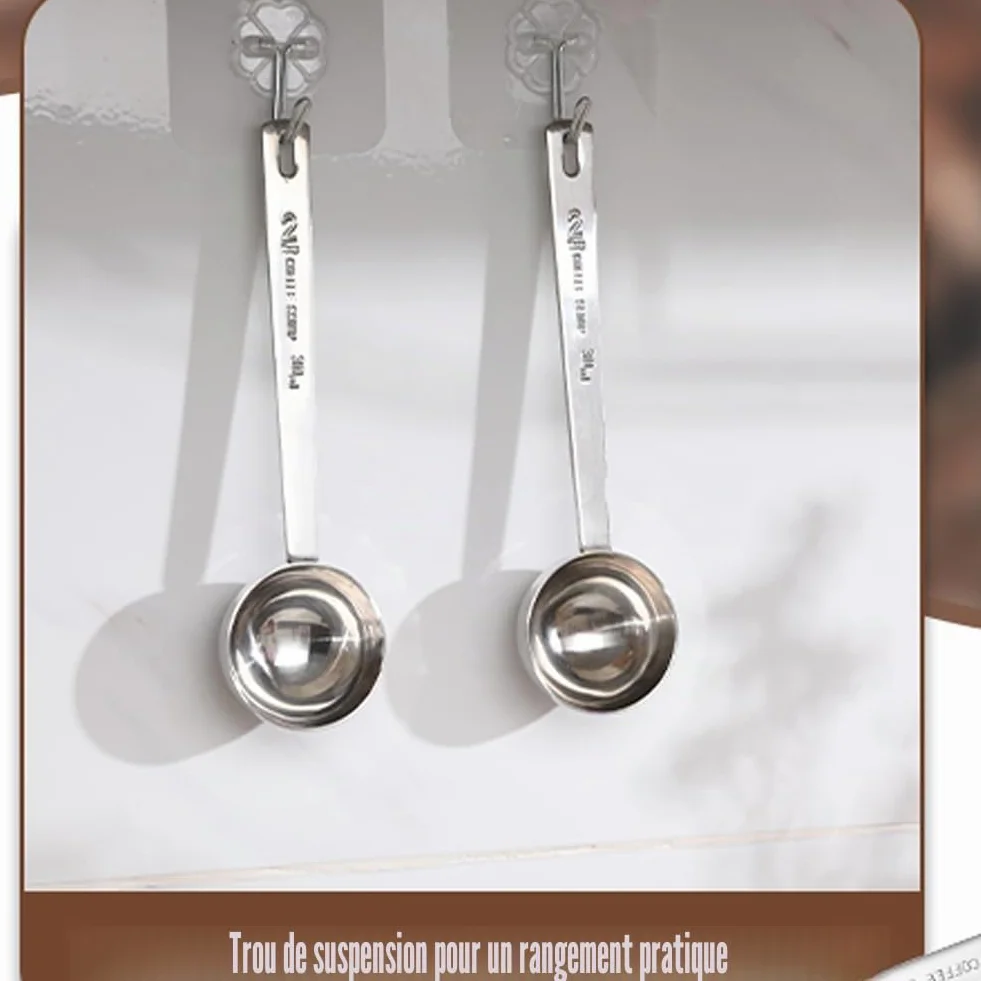 Lot de 2 doseurs à café 15 ml 30 ml cuillères à soupe en acier inoxydable
