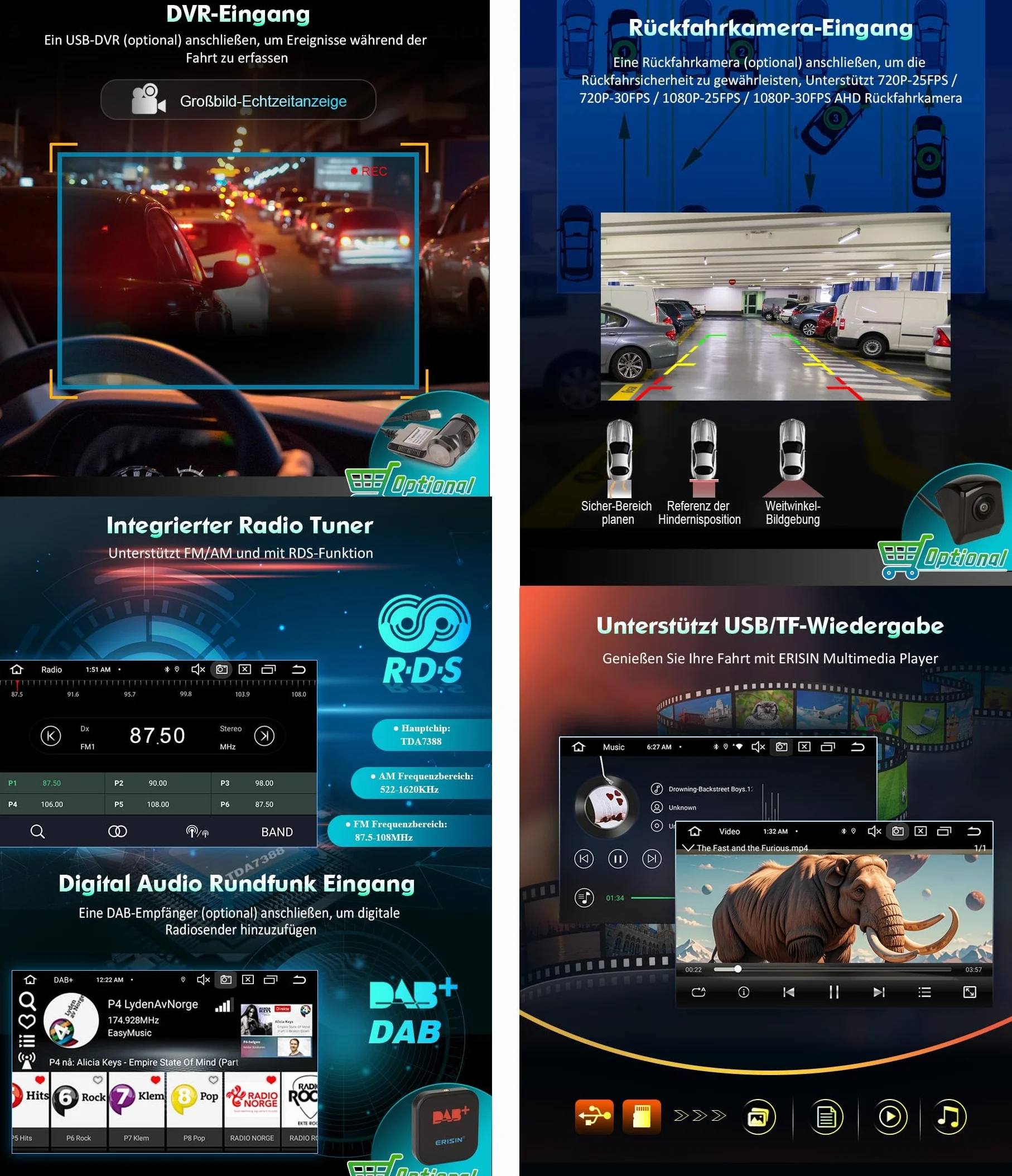 8-rdzeniowy 4 GB RAM 64 GB ROM Android 14 Radio samochodowe Bluetooth z GPS, nawigacja dla FIAT Grande Punto Linea, obsługuje bezprzewodowe CarPlay, Android Auto, WiFi 4G, DSP, DAB+, OBD2, USB, FM