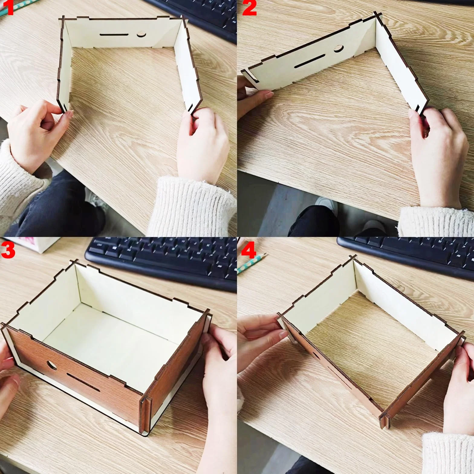 Tirelire en Bois avec Compteur et Marqueur Effaçable, Boîte à Monnaie Réutilisable, Objectif d'Épargne 1000€