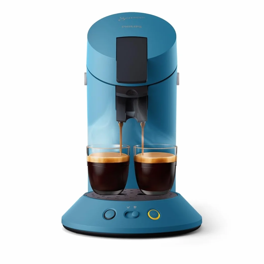 Philips Senseo Original Plus Machine à café à dosettes, Sélection intensité café, Technologie Coffee Boost, 2 tasses, Plastique recyclé, Bleu Paon