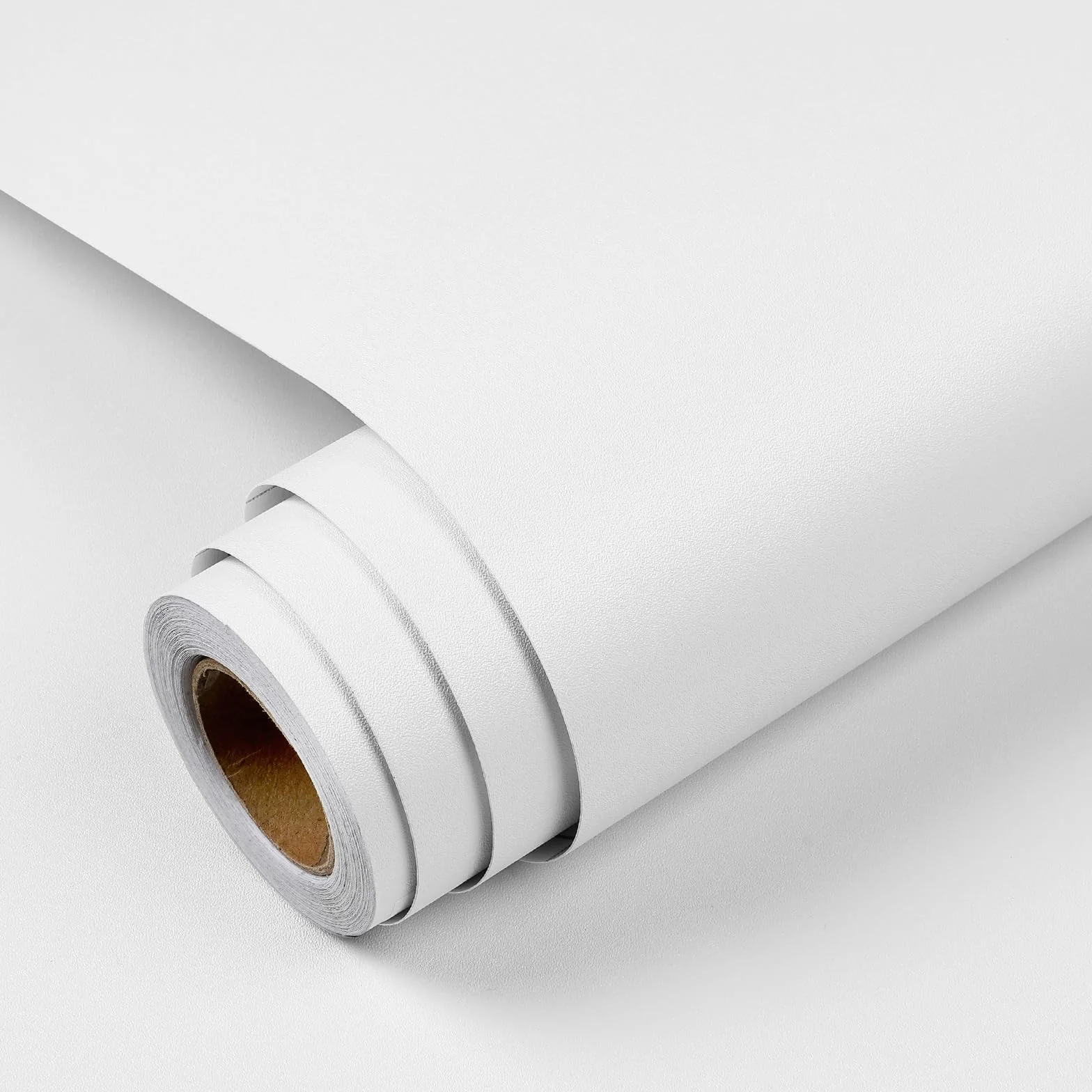 YENHOME Papier Peint Autocollant Blanc Mat 60x300cm PVC Film Adhésif Mural Étanche Rénovation