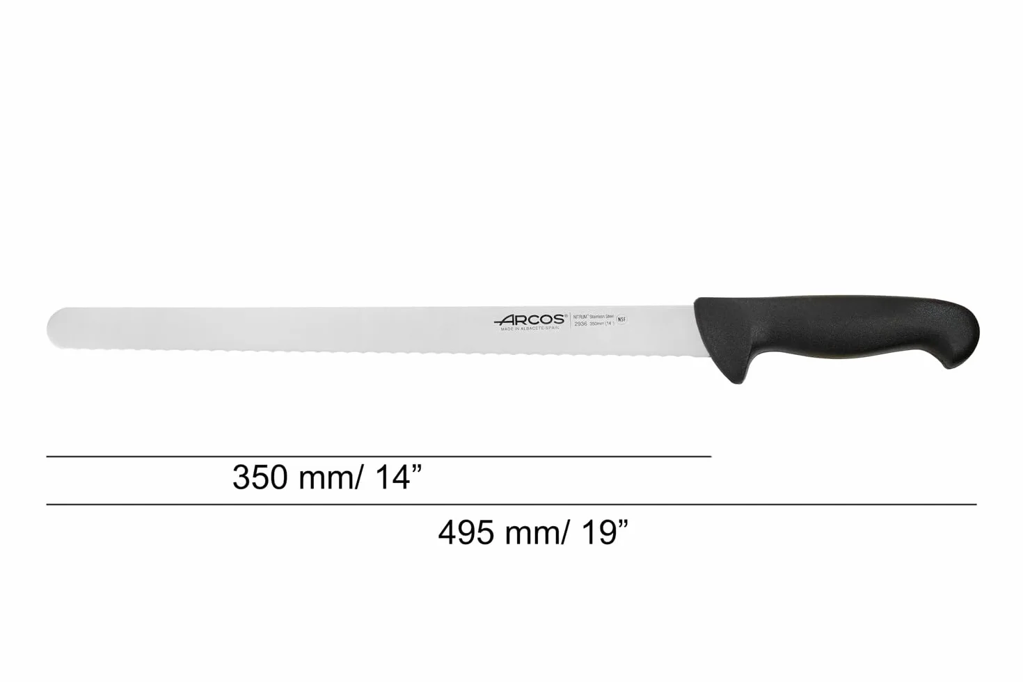 Arcos Couteau Pâtissier Flexible 35 cm Lame Dentelée Acier Inoxydable NITRUM Série 2900