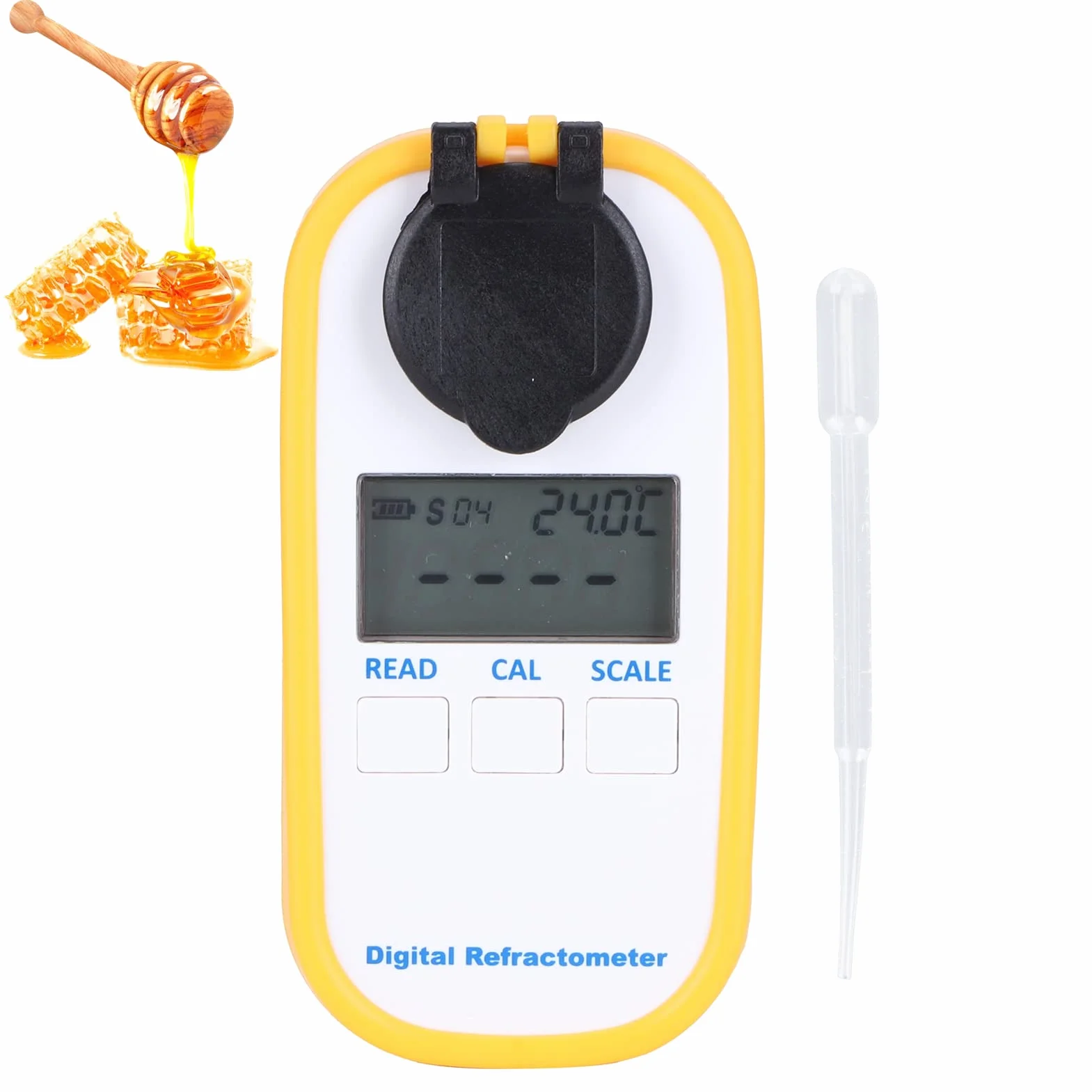 Réfractomètre numérique au Miel, réfractomètre au Miel de Poche Portable de Haute précision, économie d'énergie pour la teneur en Sucre des Outils d'abeille, Baume, Eau