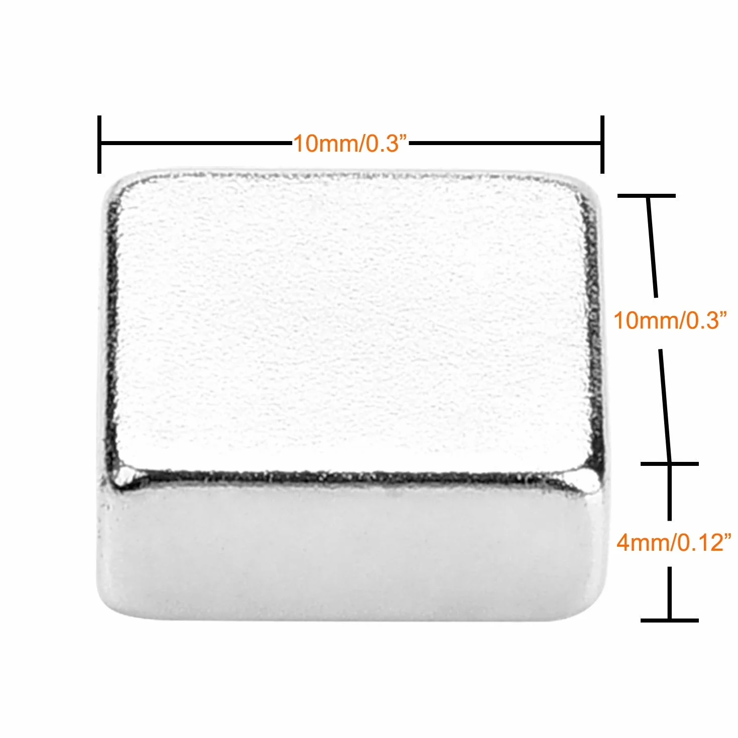 Aimants Néodyme Puissant Carré 10x10x4mm 20PCS pour Bricolage, Panneaux Mur, Réfrigérateur