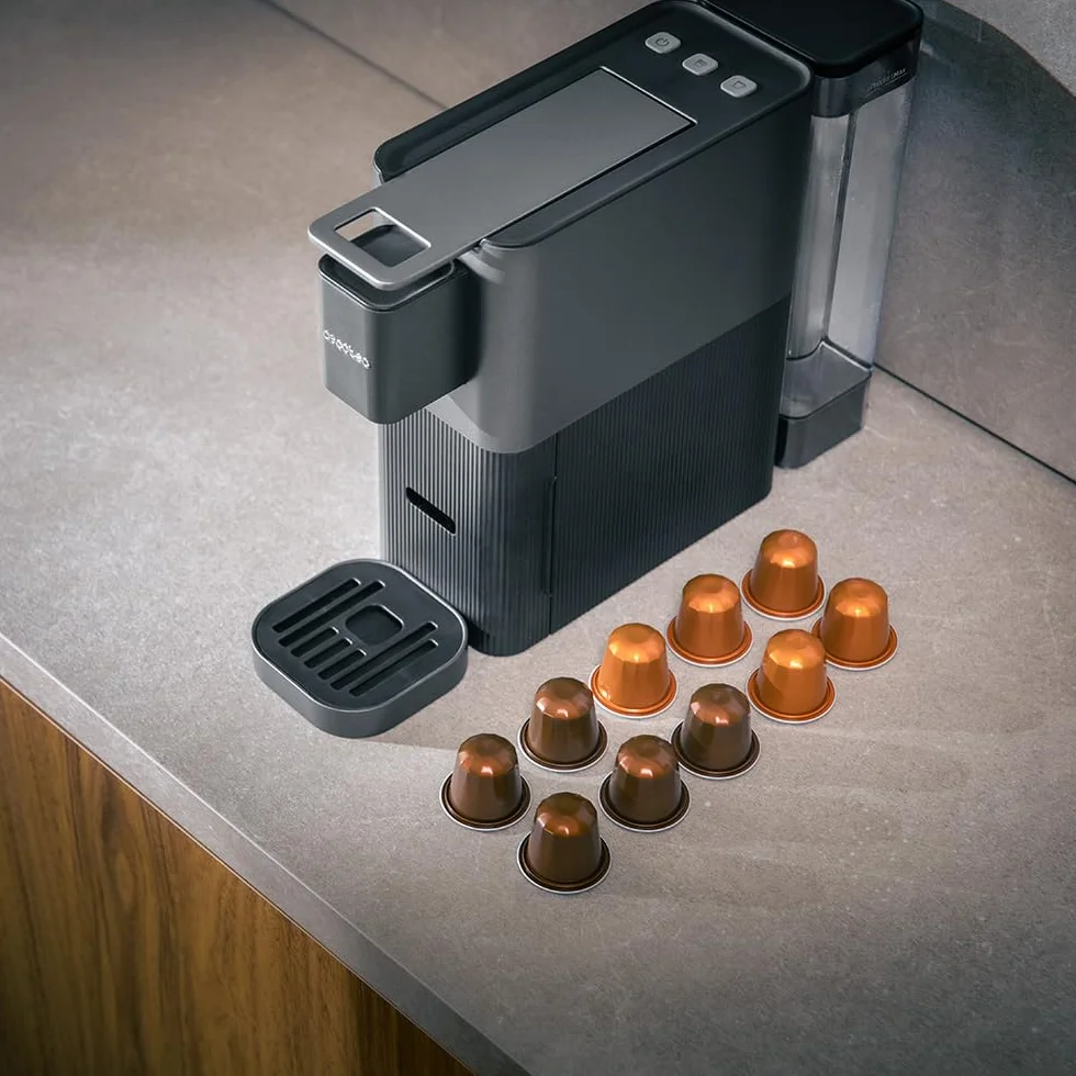Cecotec Cafetière à Capsules Power Caps 20. 1400W, 20Bars, Thermoblock, Compatible Capsules Nespresso, Réservoir d'Eau 700ml, Arrêt Automatique, Hauteur Réglable, Filtre Amovible, 2Modes, Antidérapant