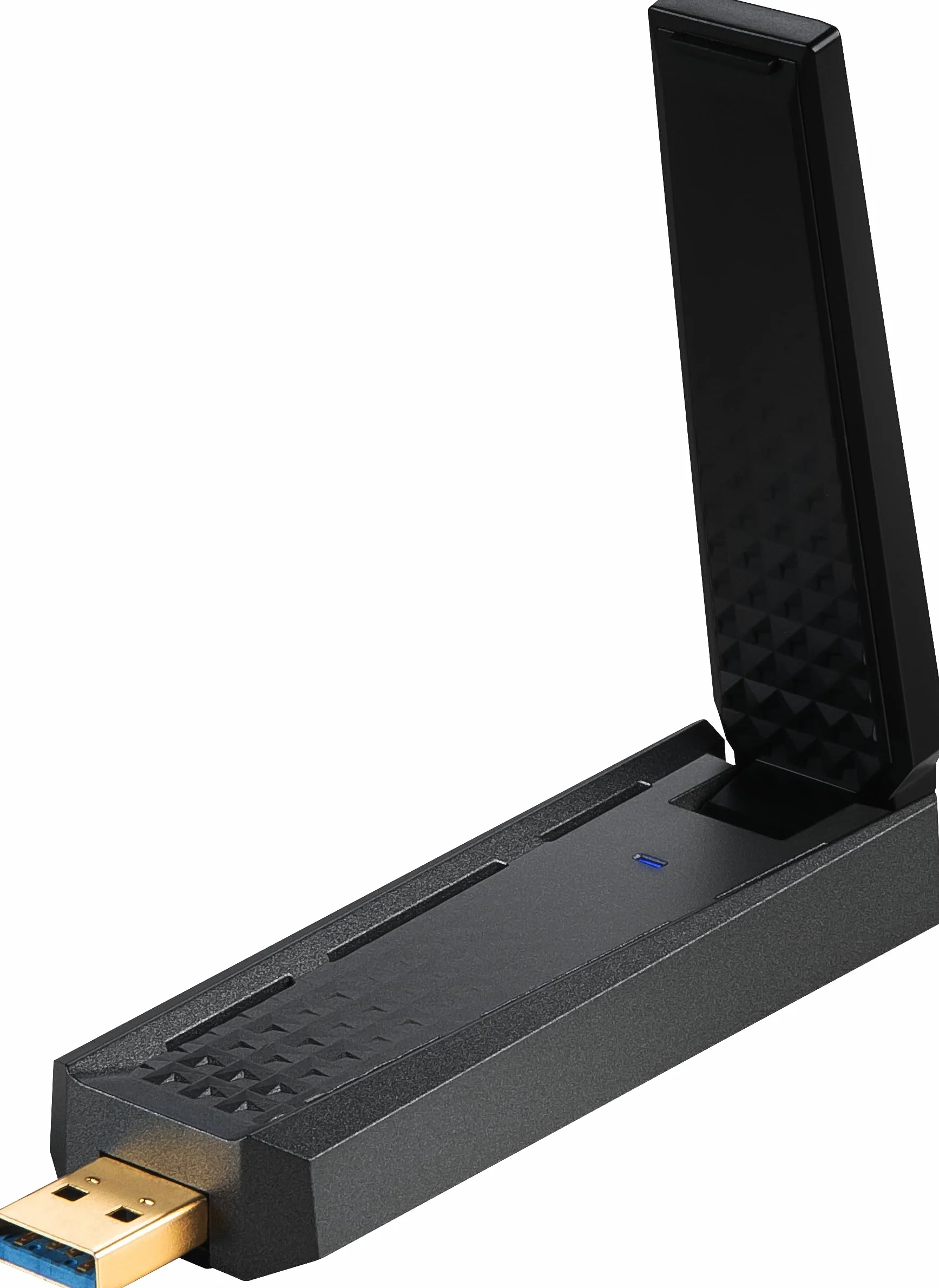 MSI AXE5400 trójpasmowy adapter USB WiFi 6E – WLAN do 5400 Mb/s (6 GHz, 5 GHz, 2,4 GHz bezprzewodowy), USB 3.2 Gen 1 typu A, MU-MIMO, regulowana antena, formowanie wiązki, WPA3 - przewodowy stojak na