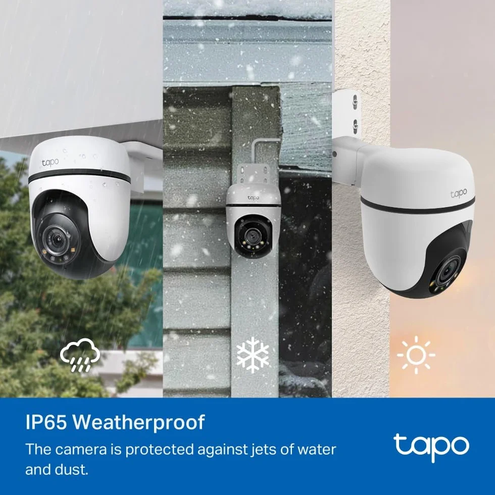 Tapo C510W (2 sztuki) Zewnętrzna kamera WiFi 2K 3 MP, widzenie 360 °, kolorowe widzenie nocne, kamera monitorująca IP, czujnik ruchu, wodoodporna IP65, dwukierunkowy dźwięk, Alexa, 2 sztuki