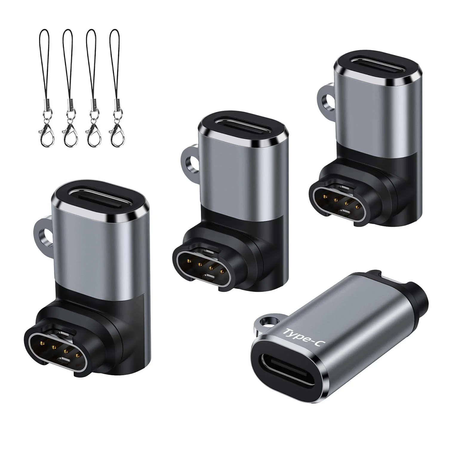 Adapter kabla ładowania USB C do Garmin Watch 4 Pack,Złącze Kabla Danych typu C do Garmin Fenix 8 7 6 Pro Solar,Vivoactive 6 5 4S,Venu 4 3 3S SQ,Forerunner 165/55/970/965/265/170/70,Instinct 3,Epix 2