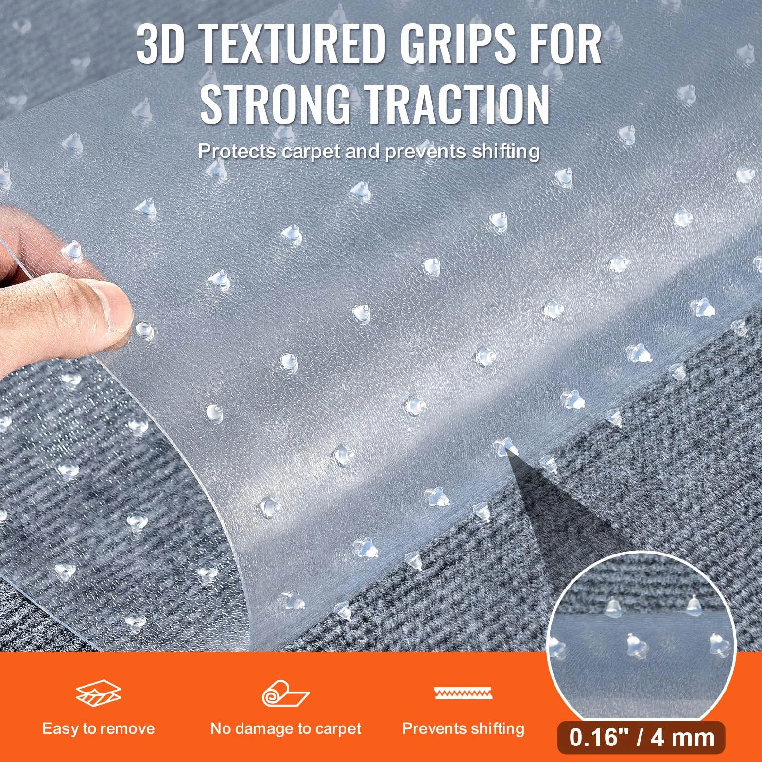 VEVOR Film Protection Tapis Animaux 61cm x 7,62m PVC Antidérapant Anti-Rayures Chat