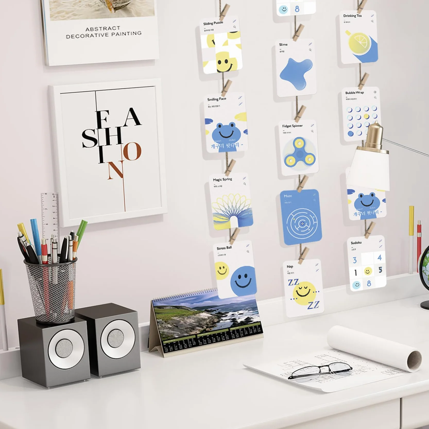 Porte-photos avec 50 pinces à suspendre mural pour œuvres d'art décoration maison