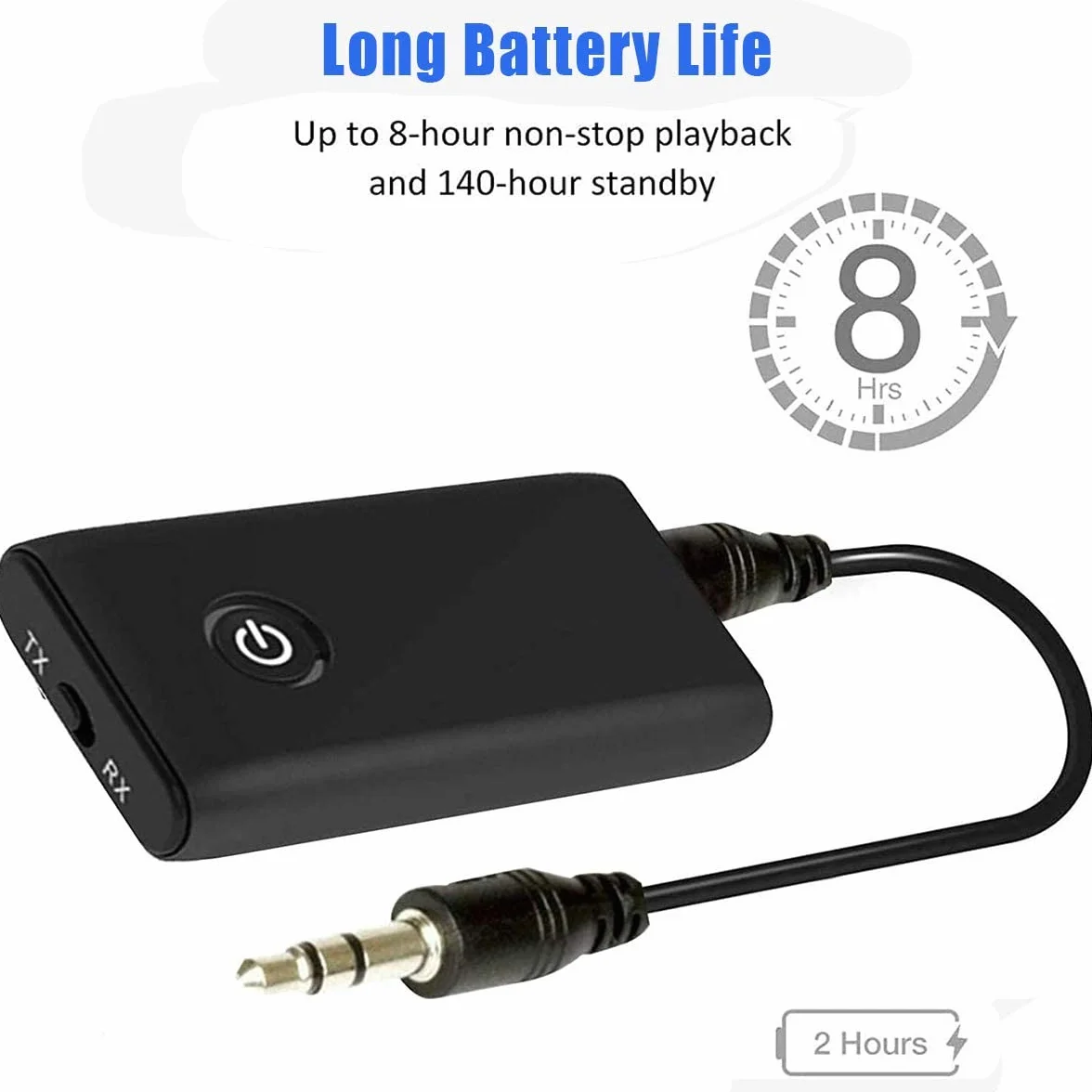 Nadajnik Bluetooth 5.0, nadajnik i odbiornik, adapter Bluetooth 2 w 1, gniazdo 3,5 mm APTX i USB, kompatybilny z TV/PC/systemem stereo/Maiso