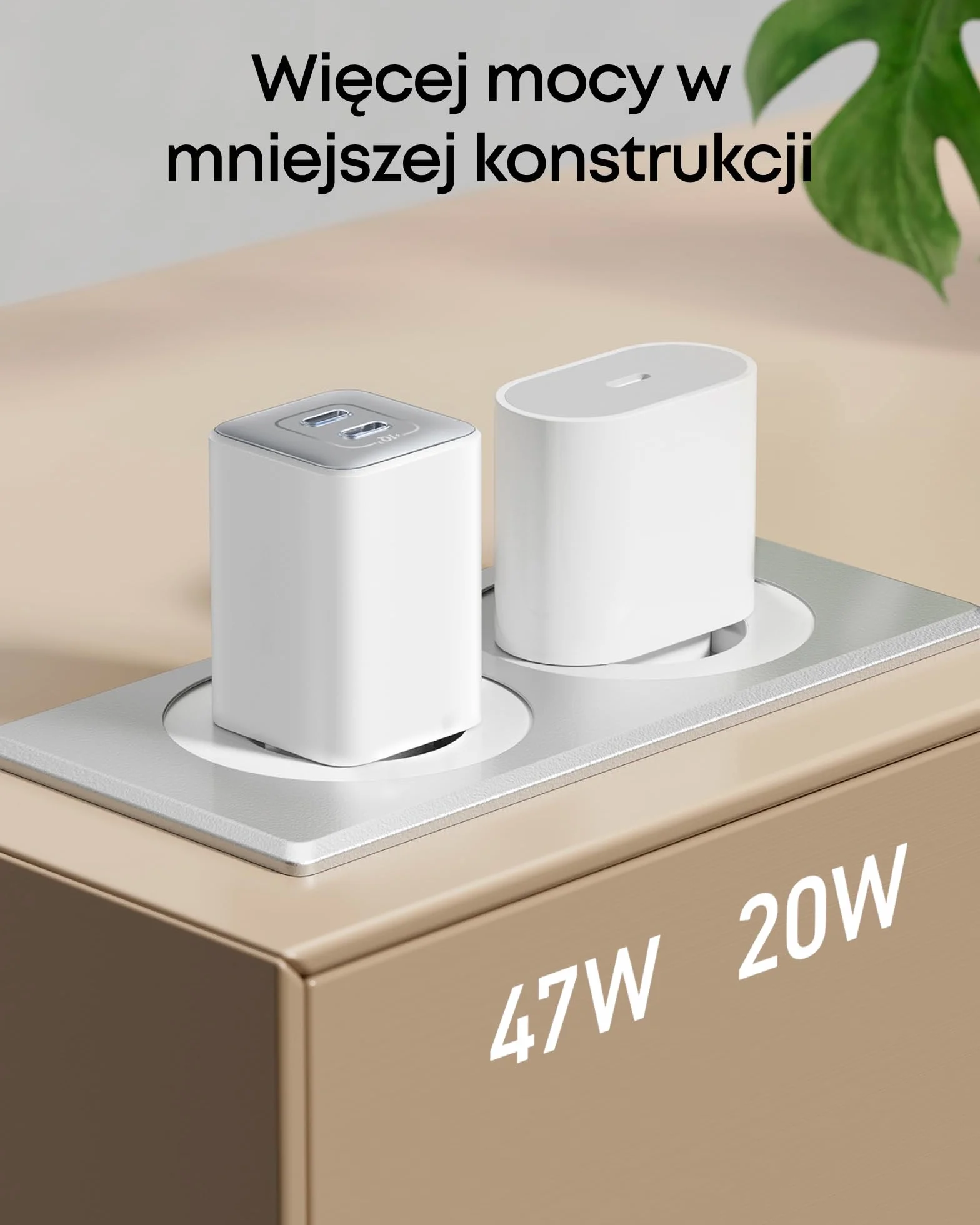 Anker Ładowarka USB-C 47 W, ładowarka 523 (Nano 3), kompaktowa 2-portowa szybka ładowarka GaN (biała)