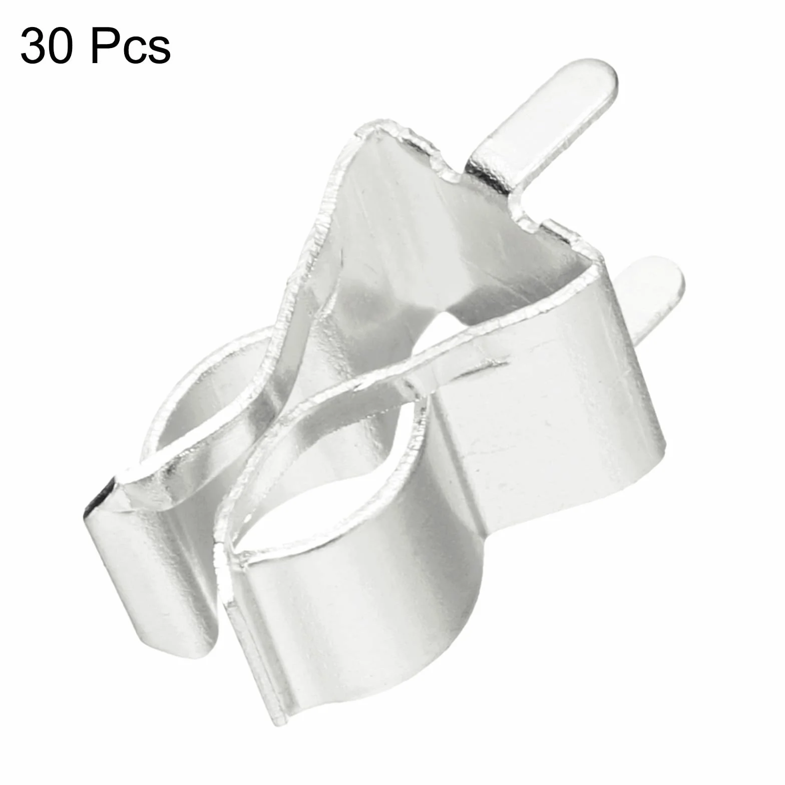 QUARKZMAN 30 sztuk bezpieczników zaciskowych do 6 x 30 mm szklana rura ceramiczna uchwyt zaciskowy szklana rura uchwyt zaciskowy mosiężny klips bezpiecznik klips srebrny