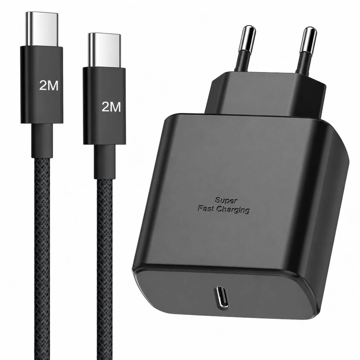 Szybka ładowarka USB C 45 W Bimker do Samsung Galaxy S25 Ultra/S24/S23/S23+/S23/S22/S21/S20/Note20/A73/A53/Note 20, Flip5, Fold4, ładowarka Samsung do szybkiego ładowania z 2M nylonowym kablem USB C