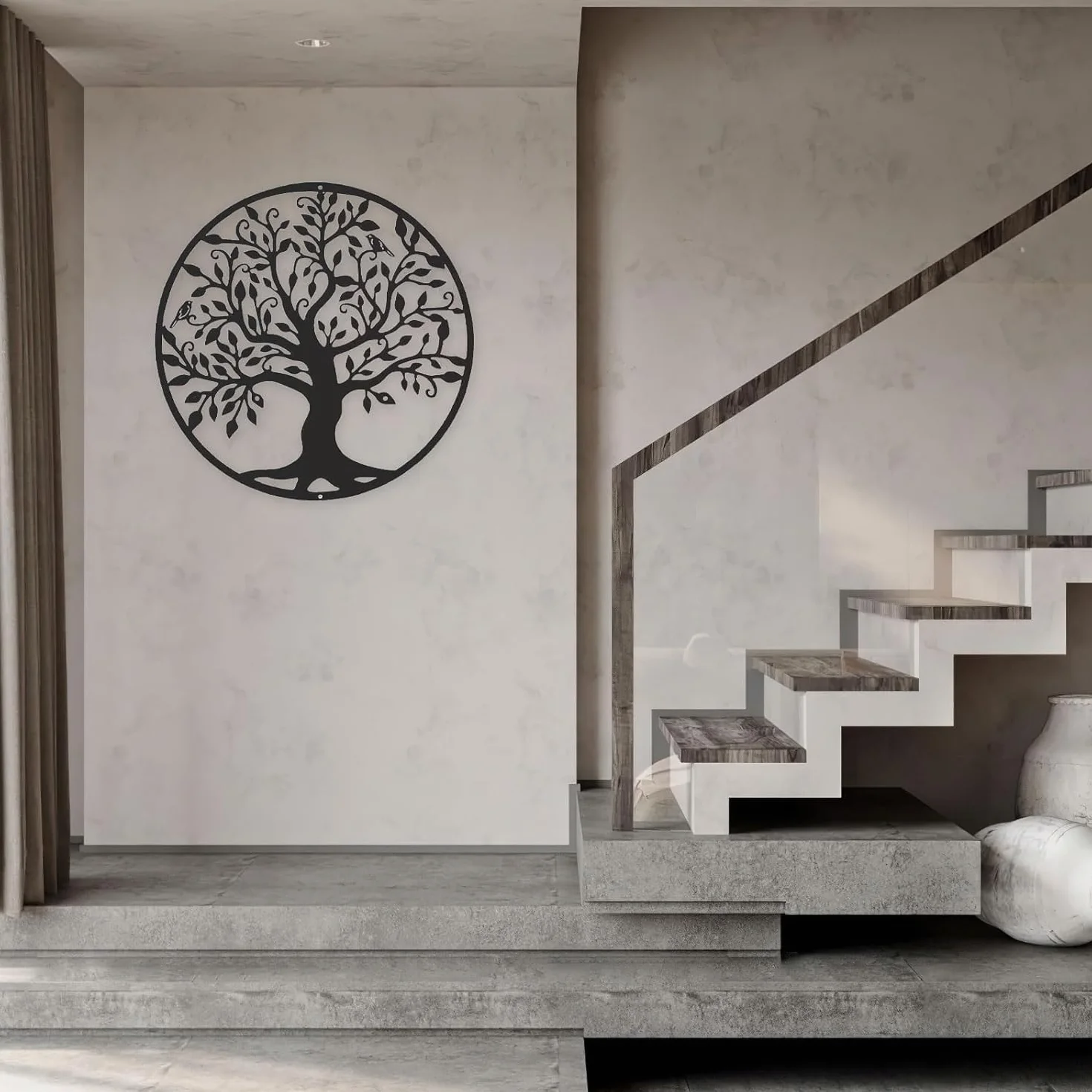 Grande décoration murale arbre de vie en métal 60 cm à suspendre RPixc