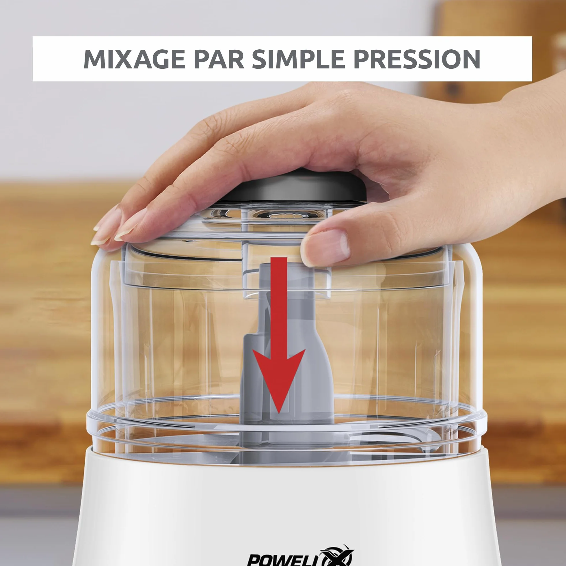 Moulinex Hachoir électrique, 1000 W, Hache, Mixe, Viande, Légumes, Herbes, Ails, Oignons, Fruits secs, Fabriqué en France, La Moulinette, Blanc DPA141