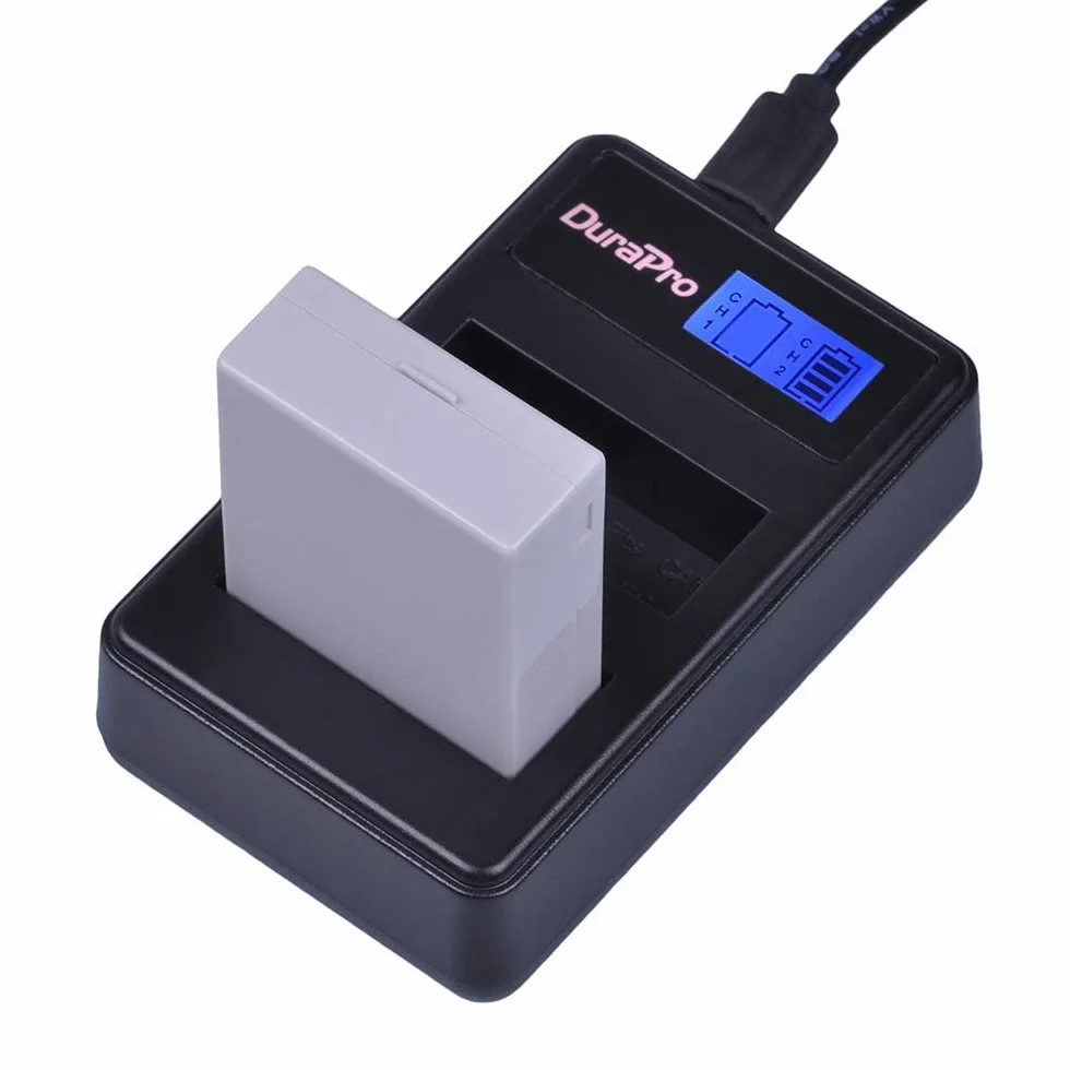 DuraPro 2 szt. akumulator LP-E8 + LED USB Dual ładowarka do Canon LP-E8; Canon EOS 550D, EOS 700D, EOS 600D, EOS 650D, Rebel T2i T3i T4i T5i, Kiss X4 X5 X6i X7i DSLR
