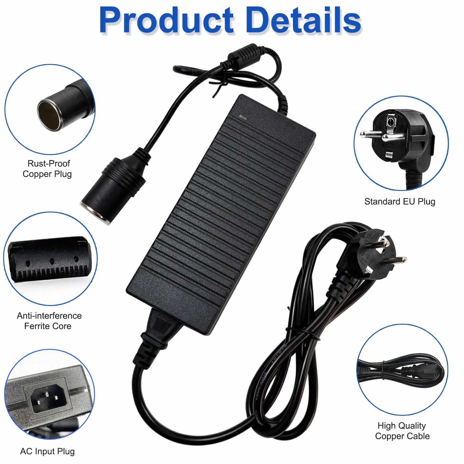 Przetwornica napięcia, 230 V, 12 V, 12 V, 15 A, 180 W, zasilacz AC-DC z zapalniczką samochodową