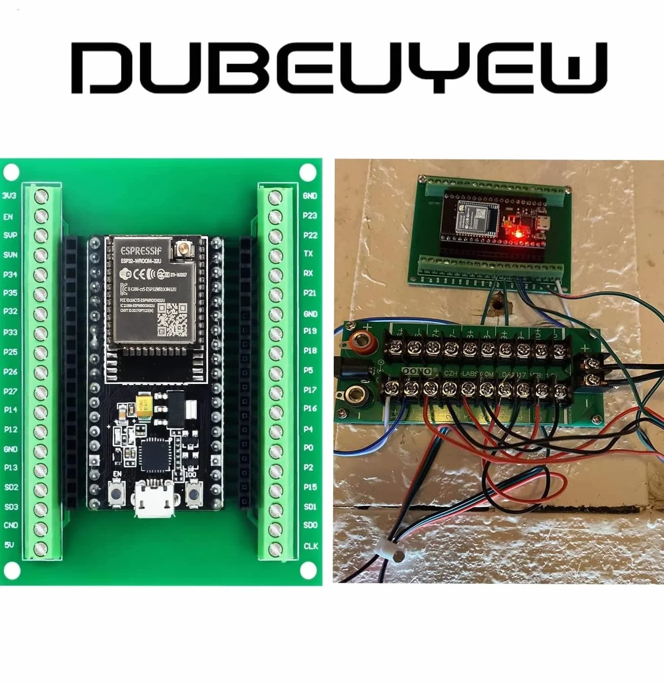 ESP32 ESP32-DevKitC Core Board pour ESP32 Development Board ESP32-WROOM-32U avec Breakoutboard et Câble de Données