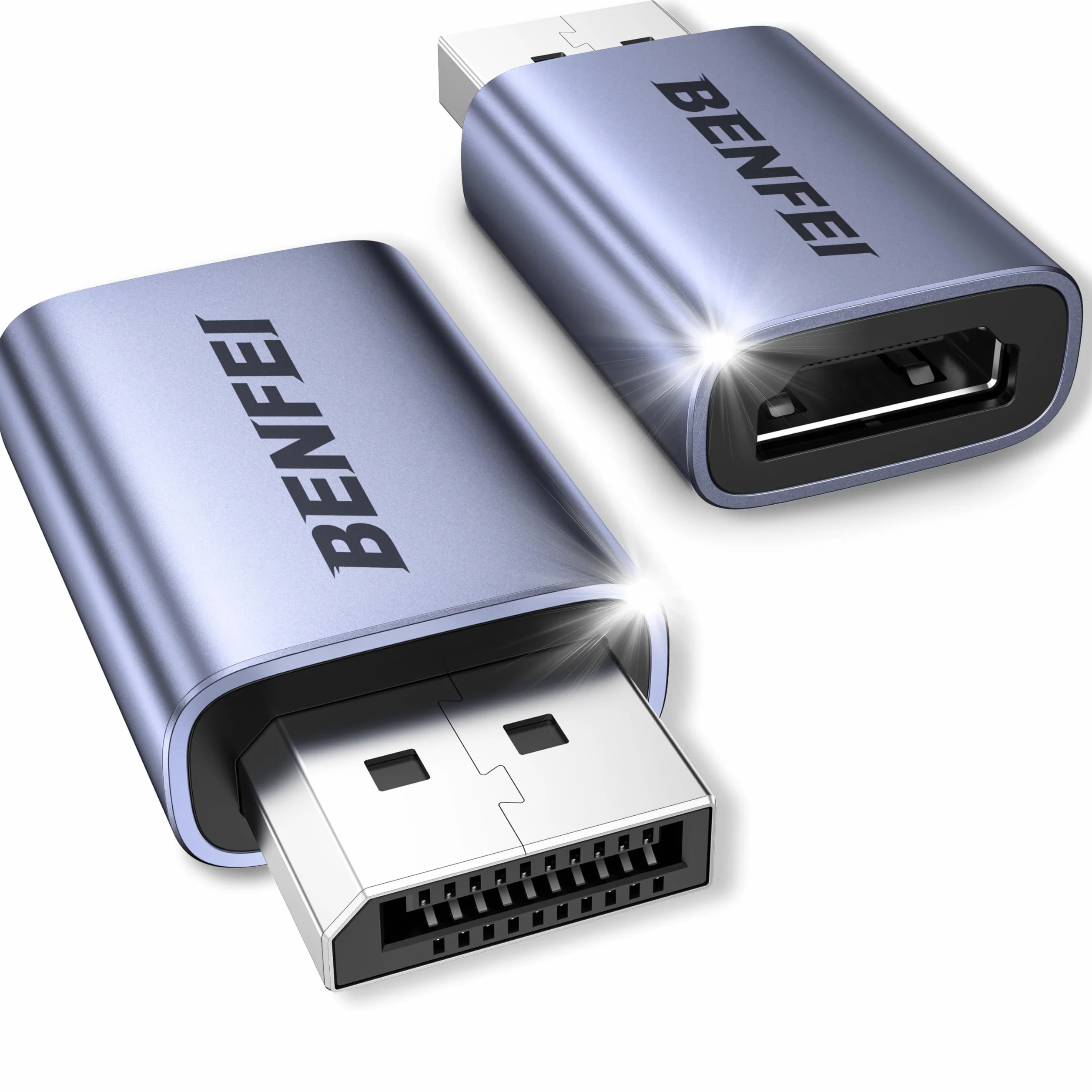 BENFEI Adapter DisplayPort na HDMI 4K 2-pak, jednokierunkowy konwerter ekranu DP 1.2 na HDMI 1.4, kompatybilny z laptopem, komputerem stacjonarnym, monitorem, HDTV, AMD/NVIDIA Graphics