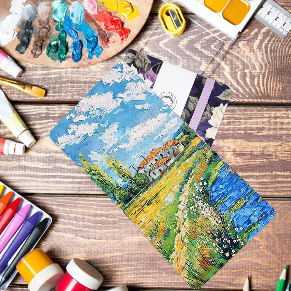 Carnet Aquarelle Mocrop 12x12cm 300g Coton 100% 24 Feuilles Grain Fin