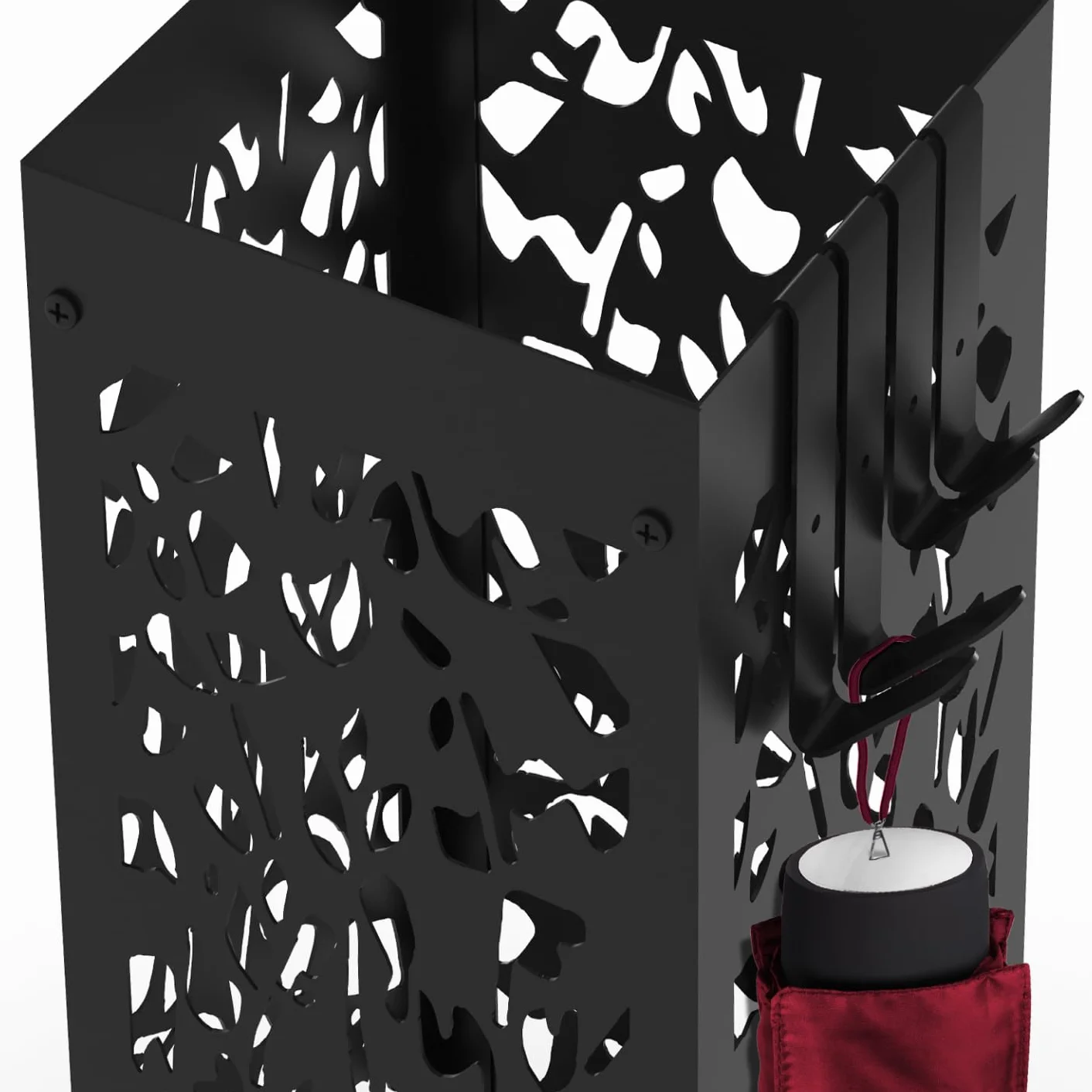 Porte Parapluie Flower Acier Noir 45 cm