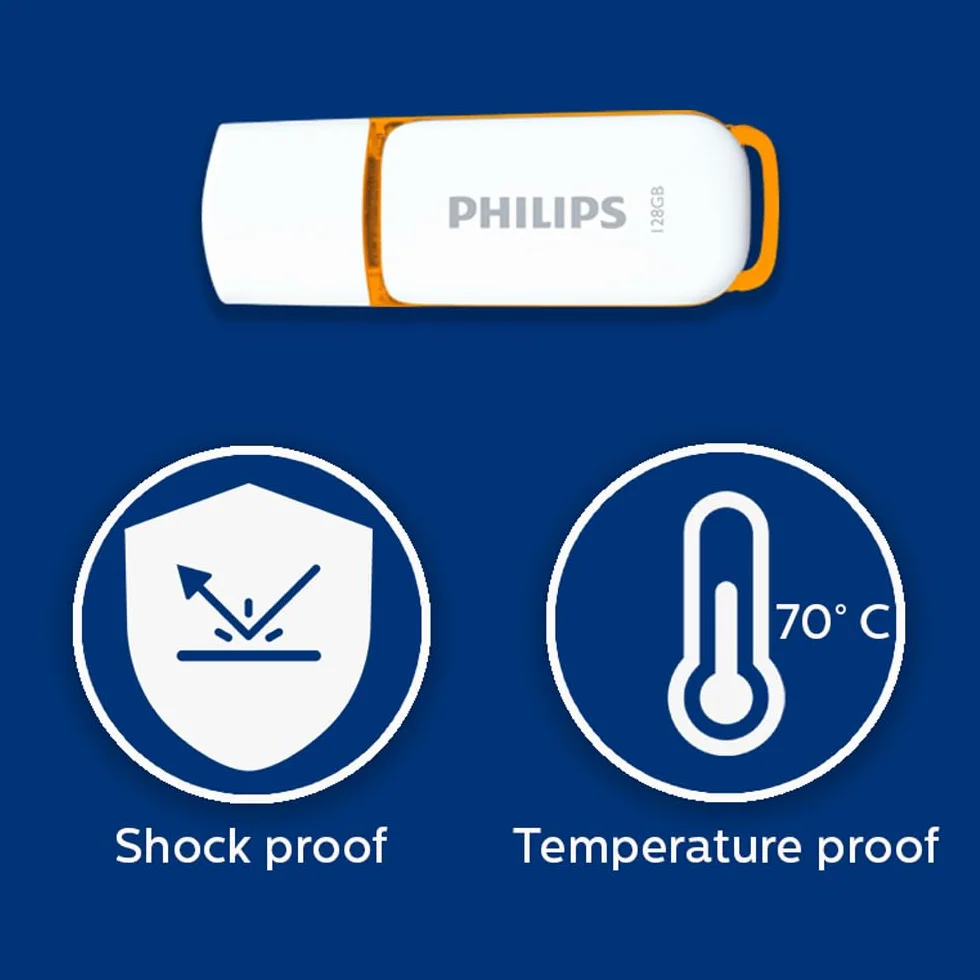 Philips Snow Edition High Speed pamięć flash USB 2.0 3x 128 GB do komputerów PC, laptopów, przechowywania danych, prędkość odczytu do 25 MB/s