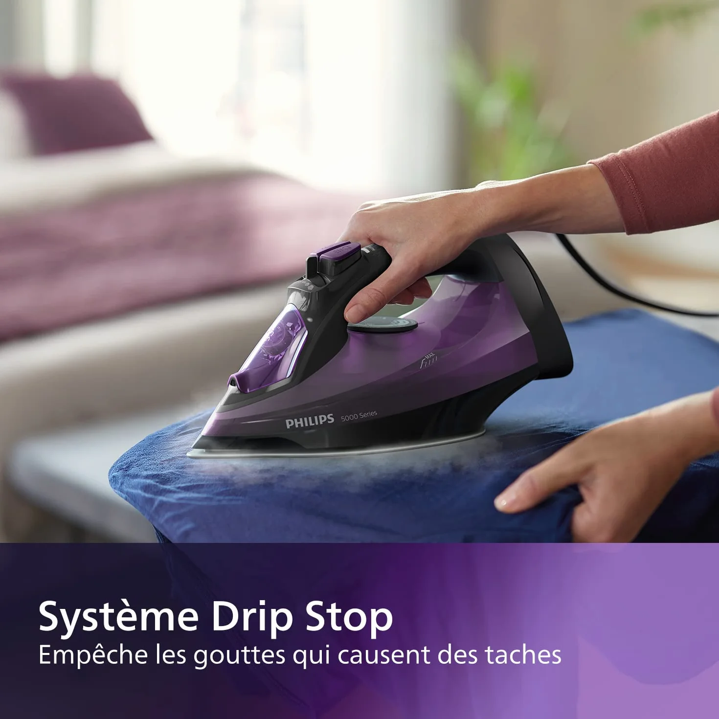Philips Série 5000 Fer à Vapeur 2400 W 45 g/min 180 g SteamGlide Plus Anti-Rayures Anti-Goutte DST5030/80R1 Reconditionné
