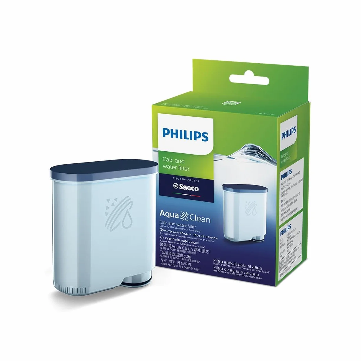 Philips Saeco Filtre machine à café à grains AquaClean CA6903/10, 5000 tasses sans détartrage
