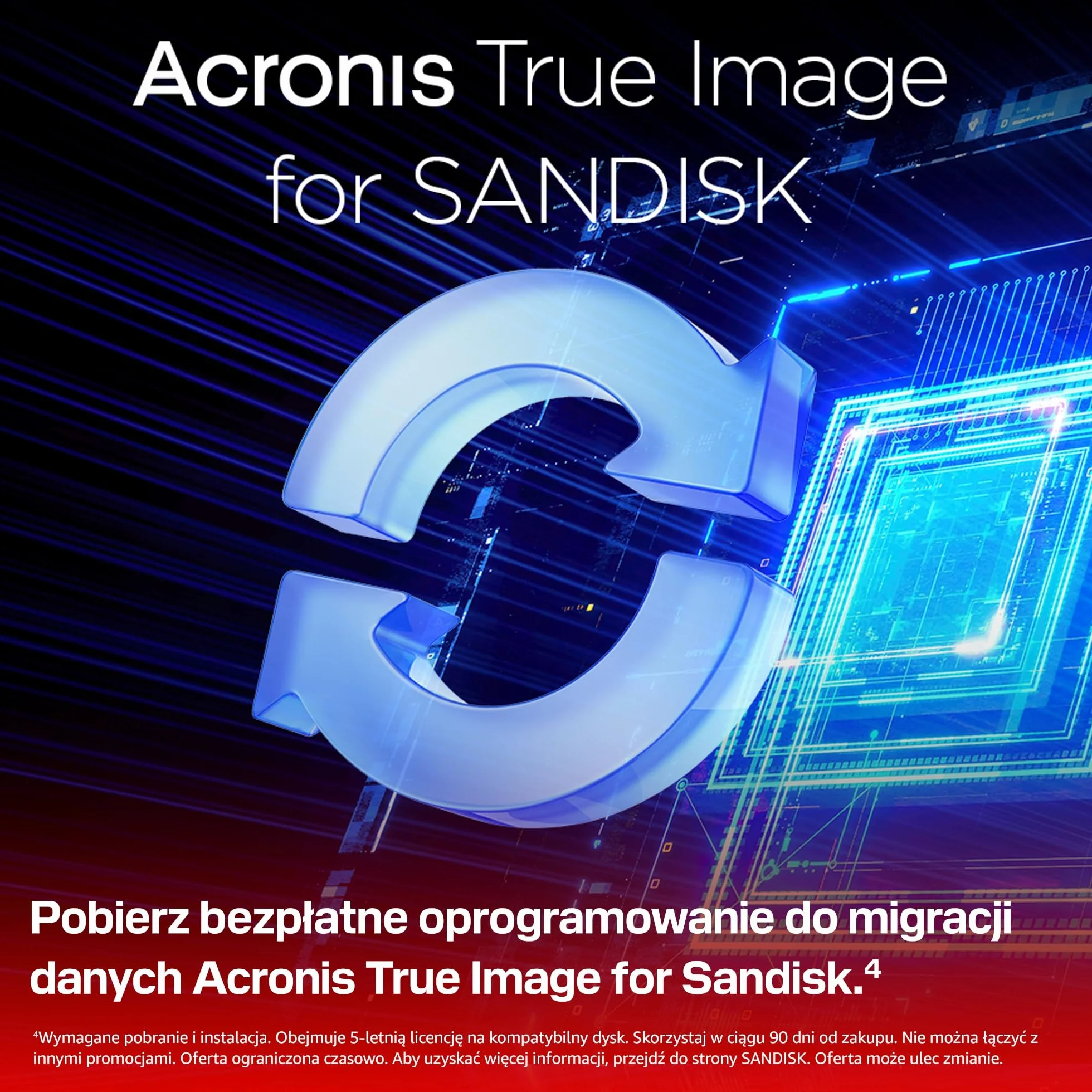WD Blue SN5100 500 GB NVMe SSD (odczyt do 6 600 MB/s, M.2 2280, PCIe Gen 4.0, nCache 4.0, technologia Sandisk 3D CBA NAND, oprogramowanie do migracji danych Acronis True Image)
