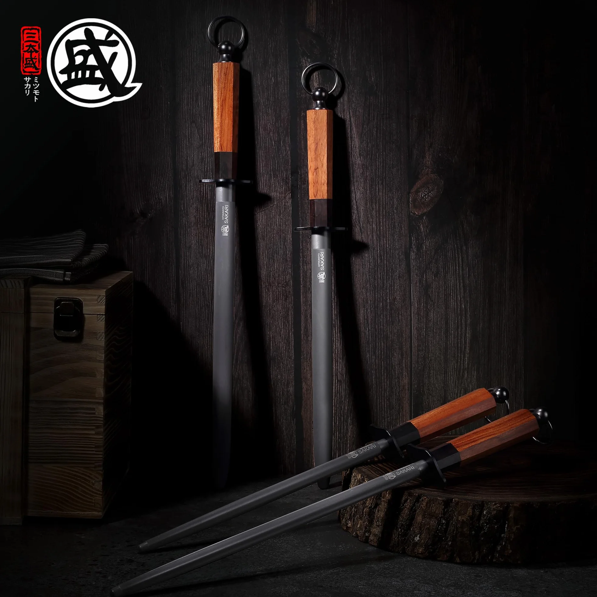 MITSUMOTO SAKARI Fusil à Aiguiser Plat en Diamant 40 cm, Aiguiseur Professionnel pour Couteaux