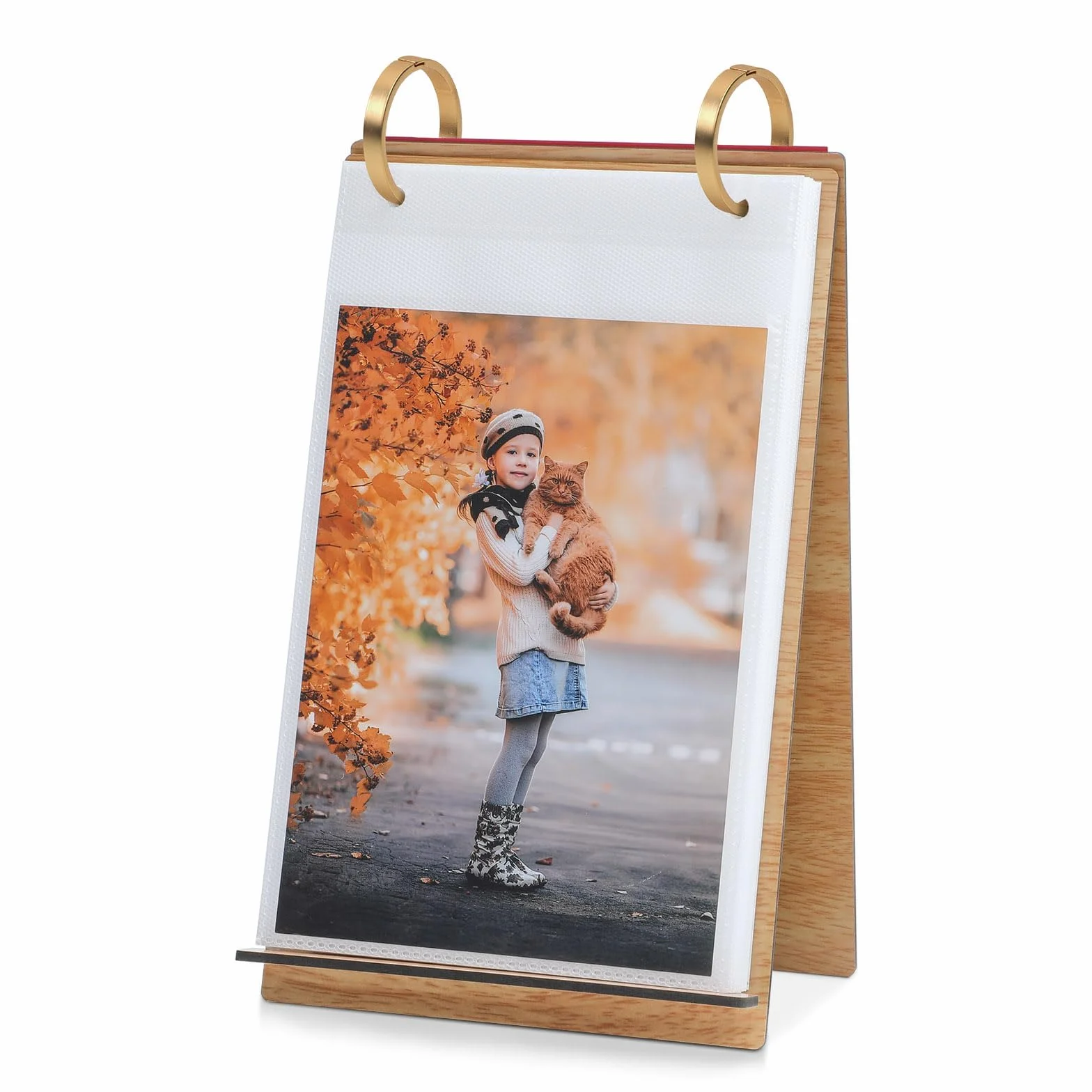 ZEEYUAN Calendrier Album photo 13 x 18 cm Bois Cadre photo à poser pour 60 photos