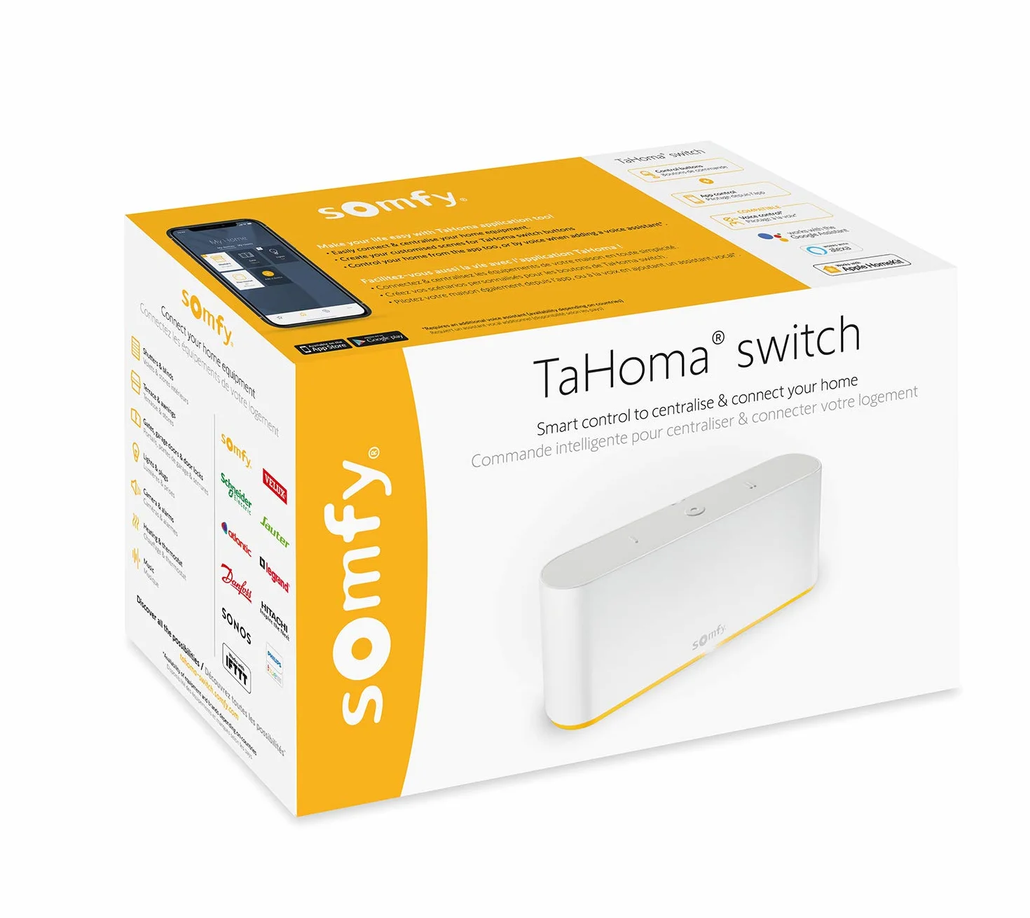 Somfy 1870600 - Przełącznik TaHoma | Inteligentne sterowanie do centralizacji i połączenia domu | Kompatybilny z io-Homecontrol, RTS i Zigbee 3.0 | Sterowanie głosowe z Google Assistant, Amazon Alexa