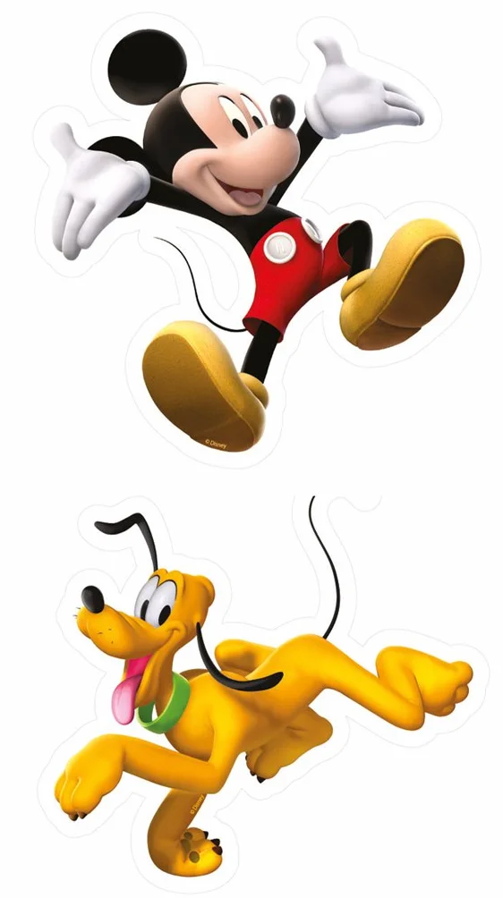 Deco Fun Mickey Stickers Mickey et Pluto Relief Hauteur 10 cm
