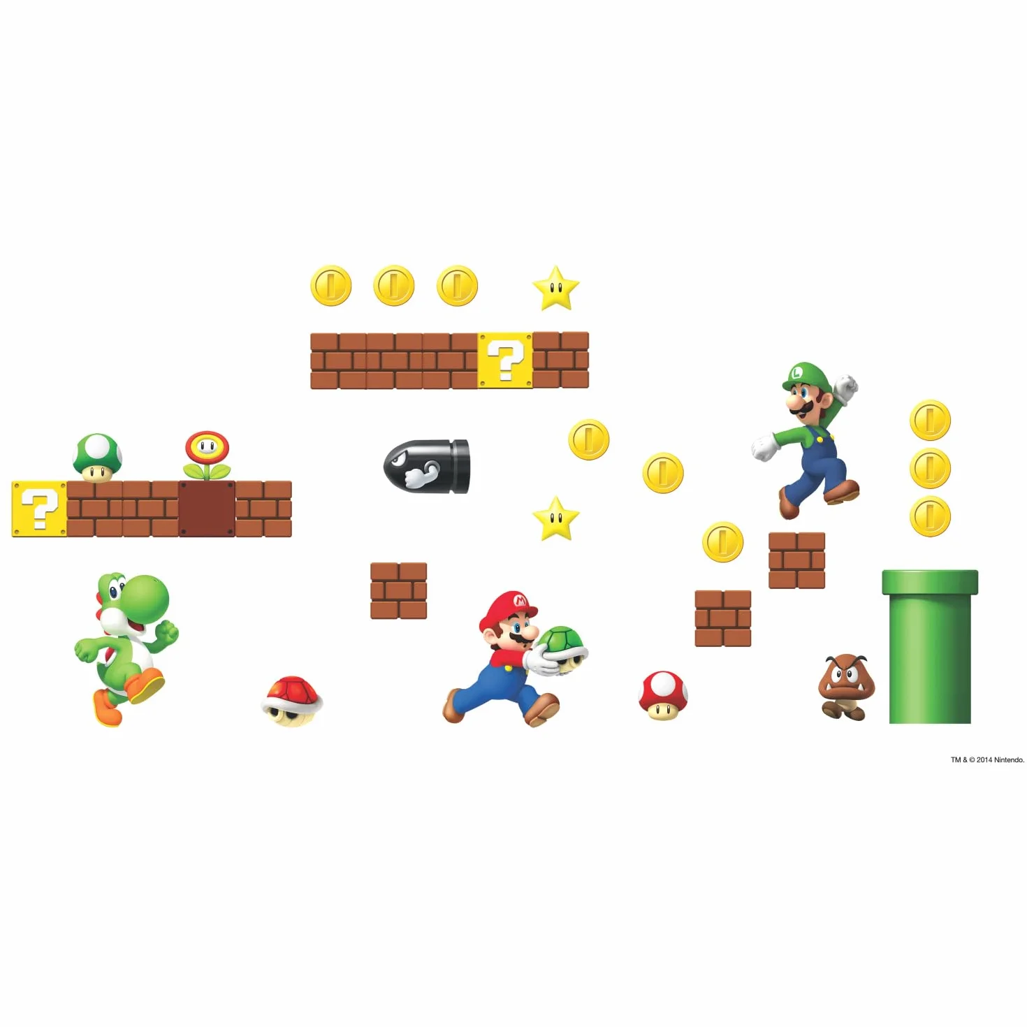 Naklejki Repozycjonowalne Nintendo Super Mario Scena Gry
