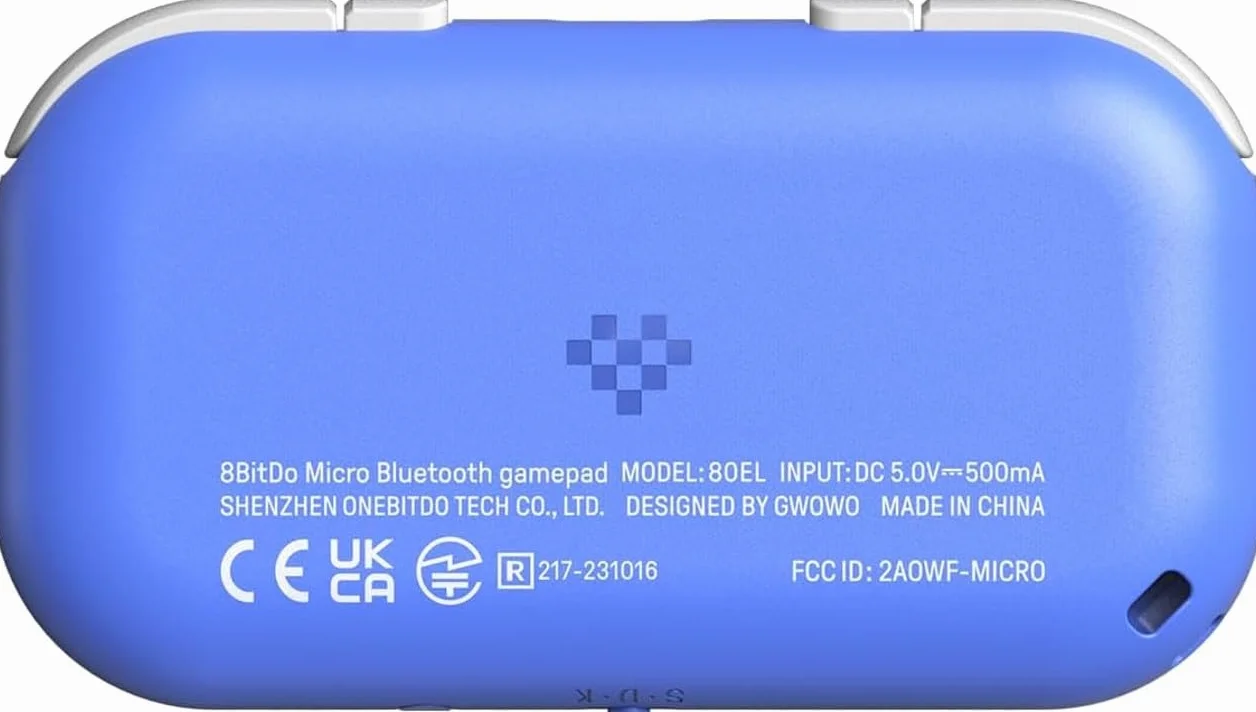 8BitDo Micro Bluetooth Gamepad Mini Controller Switch Android Raspberry Pi Keyboard Mode (Bleu)