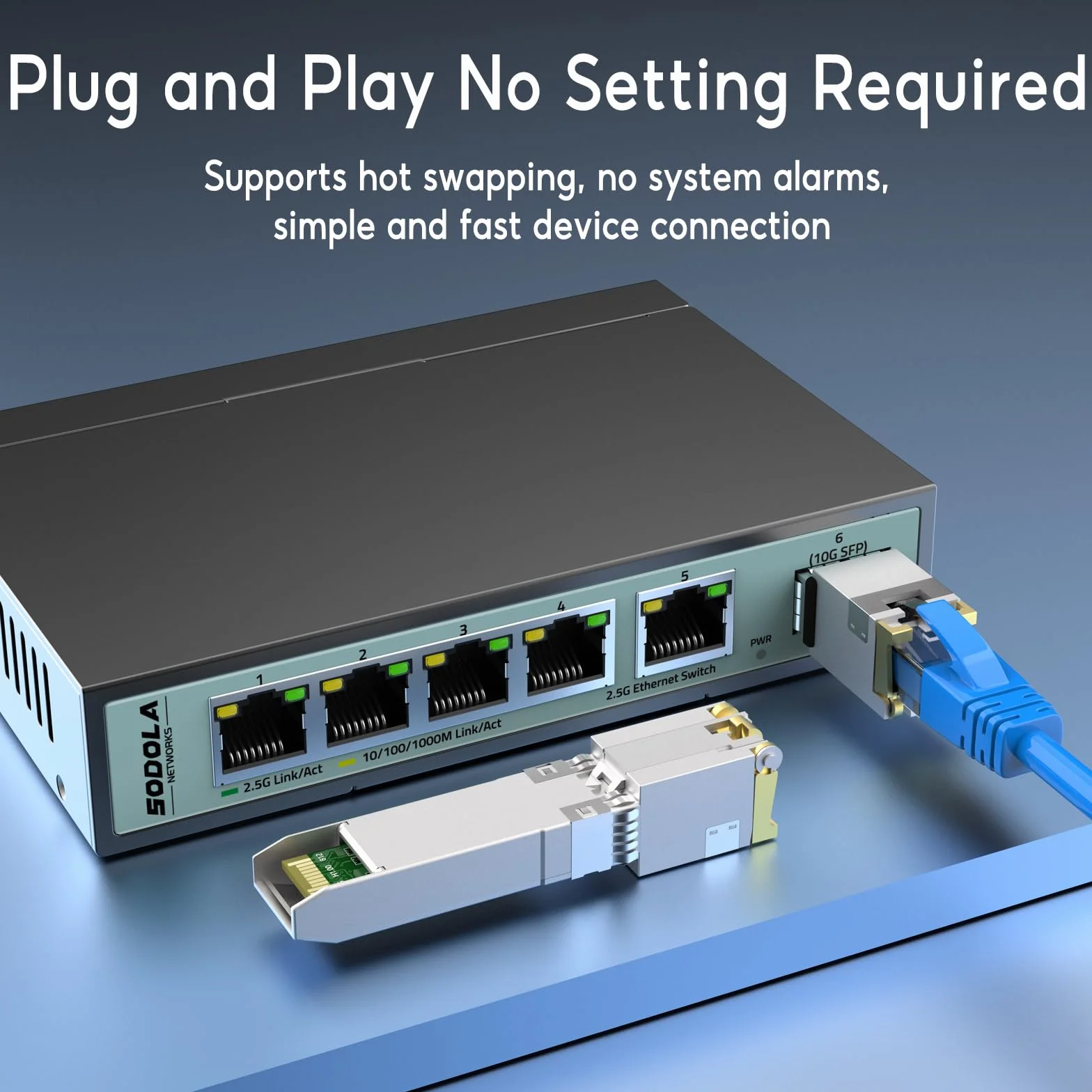 Moduły 10GBase-T RJ45 SFP+ 10G SFP+ RJ-45 miedziany nadajnik do SODOLA, SFP na Ethernet, Plug and Play, Hot Pluggable, do 30 m odległości, miedziane moduły SFP (1 opakowanie)