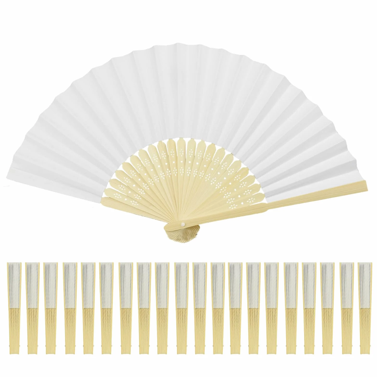 36 Pièces Eventail Mariage, Blanc éventail, Cadeau Mariage invité, Decoration Mariage, eventail Mariage Personnalisable