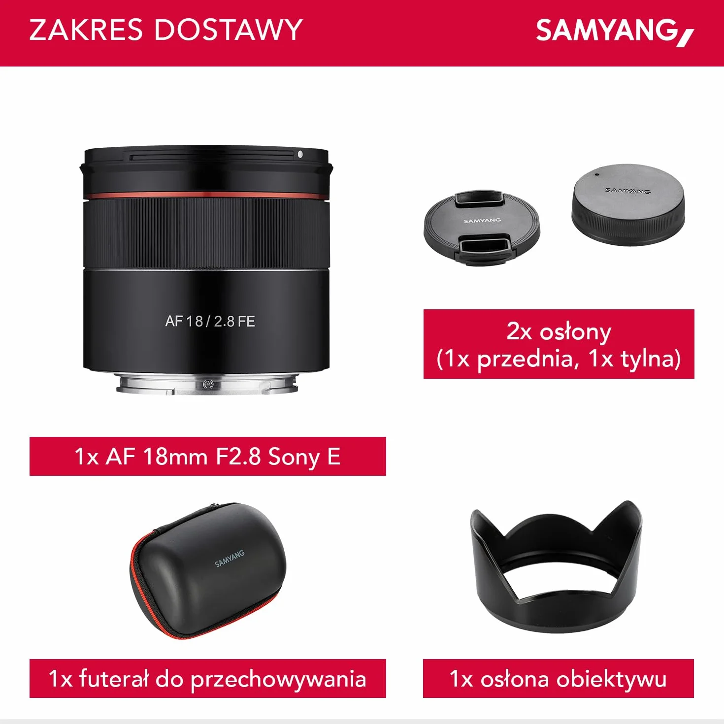 Samyang F 2.8 22841 Obiektyw, Czarny, 18mm