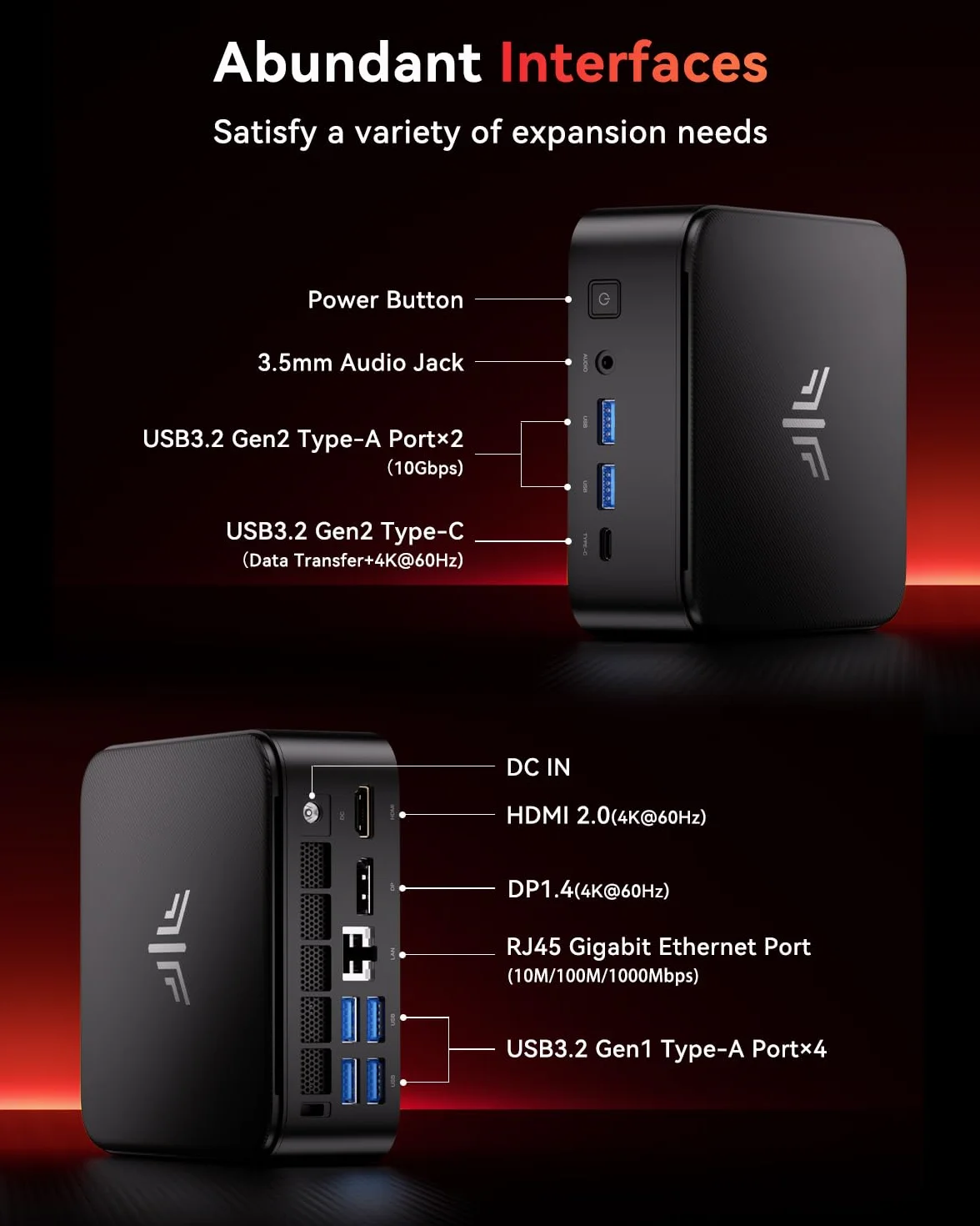 NiPoGi E3B Mini PC AMD Ryzen 5 7430U 16Go RAM 512Go SSD WiFi 6 BT 5.2 4K Triple Display VESA Supporté