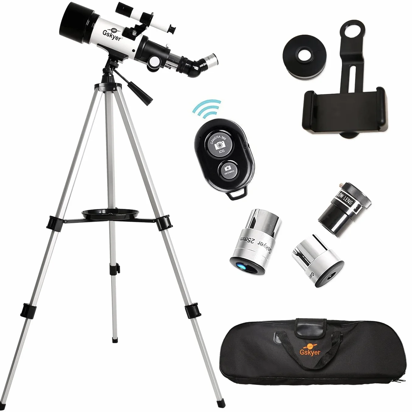Gskyer Teleskop, 70 mm otwór 400 mm AZ-Mount AZ-AZ-Astronomiczny teleskop refrakcyjny dla dzieci i początkujących - teleskop podróżny dla dorosłych