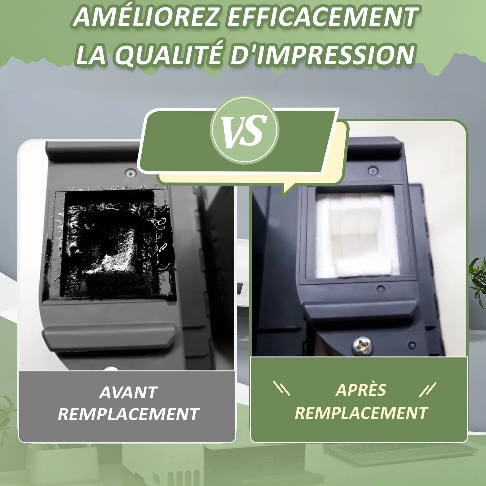 Eponges pour boîte d'entretien Epson ET-2700 ET-2750 ET-2756 ET-2760 ET-2851 ET-2850 ET-2856 ET-3700 ET-3710