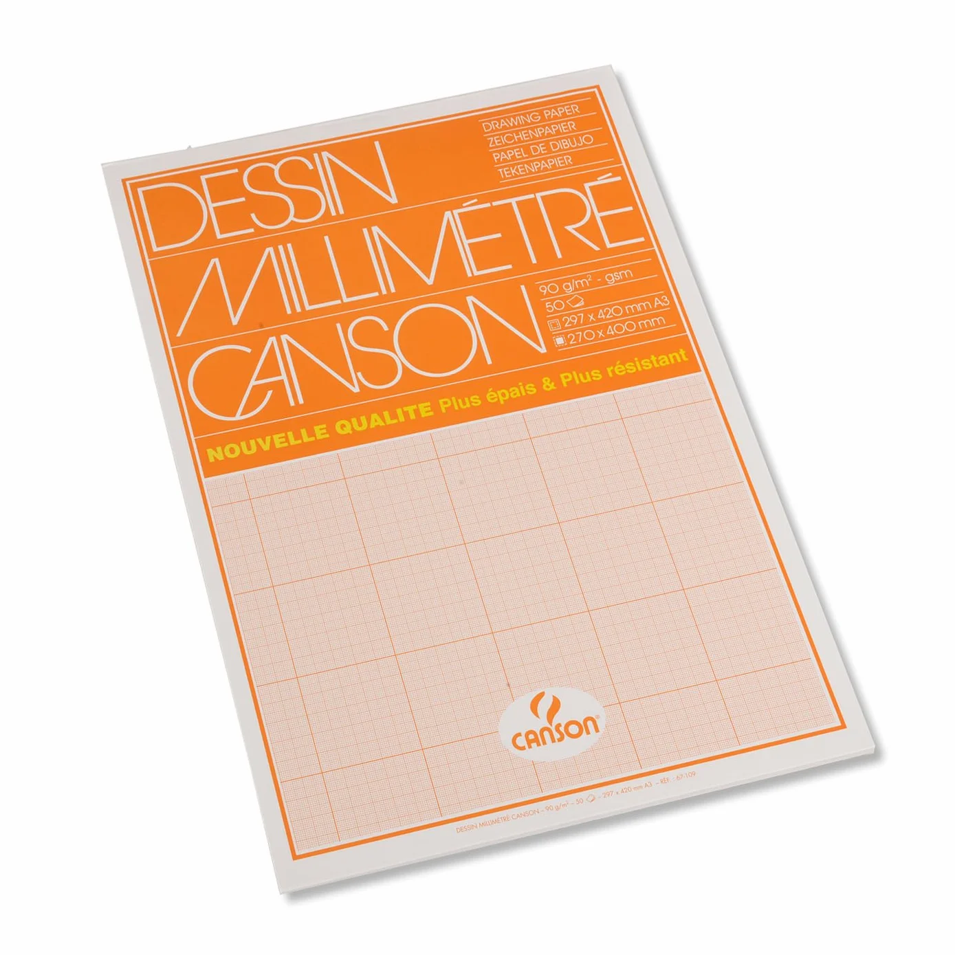 Canson Bloc 50 feuilles papier millimétré A3 90g/m²