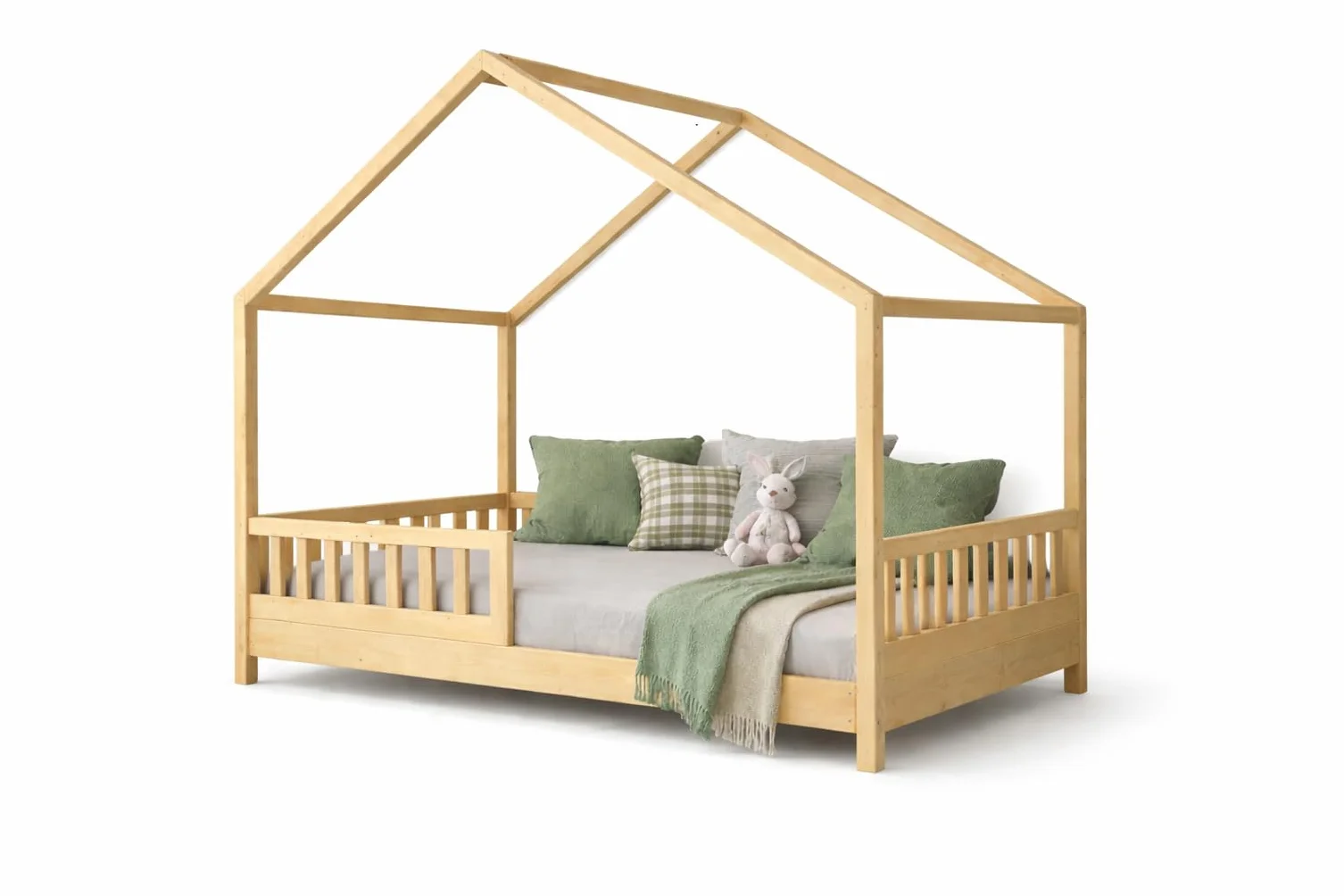 Lit cabane Maison Tente en Bois pour Enfant 90x190