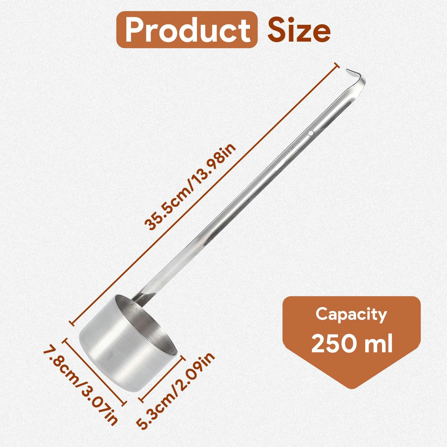 Louche à Vin en Acier Inoxydable 250ml Cuillère à Mesurer 1 Unité