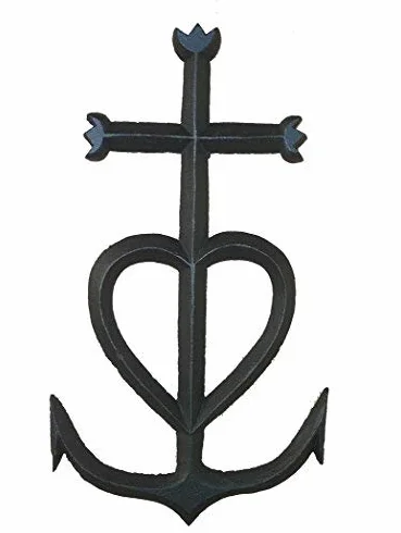Croix de Camargue 30 cm Fonte vieillie ambiance sud