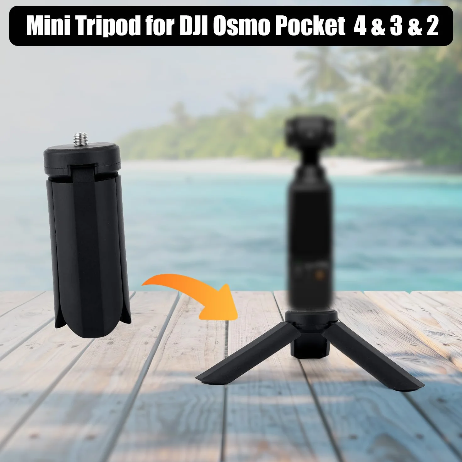 BOXOB Miniaturowy Statyw do DJI Osmo Pocket 3 i 2, Przenośny Statyw Uchwyt Stołowy Lekki Kijek do Selfie Wygodny Uchwyt Praktyczne Akcesoria Urządzeń Cyfrowych(Czarny)