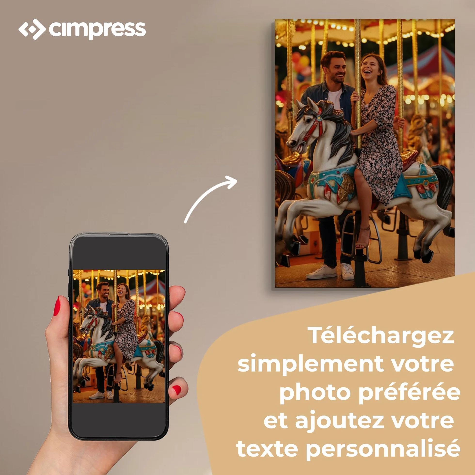 Cimpress Tableau sur Toile Personnalisé 30 × 20 cm Décoration Murale Wall Art Moderne